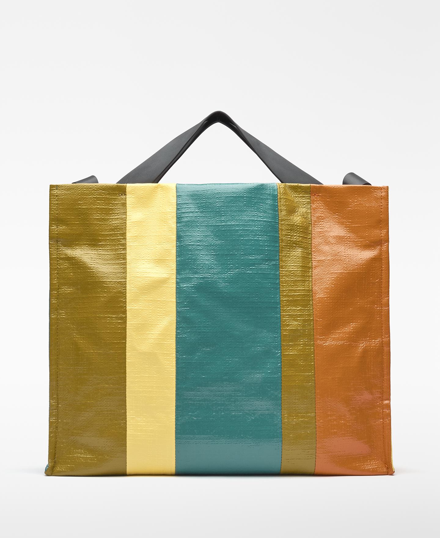 Shopper Às Riscas Multicolor Maxi em Lona Multicolor-2