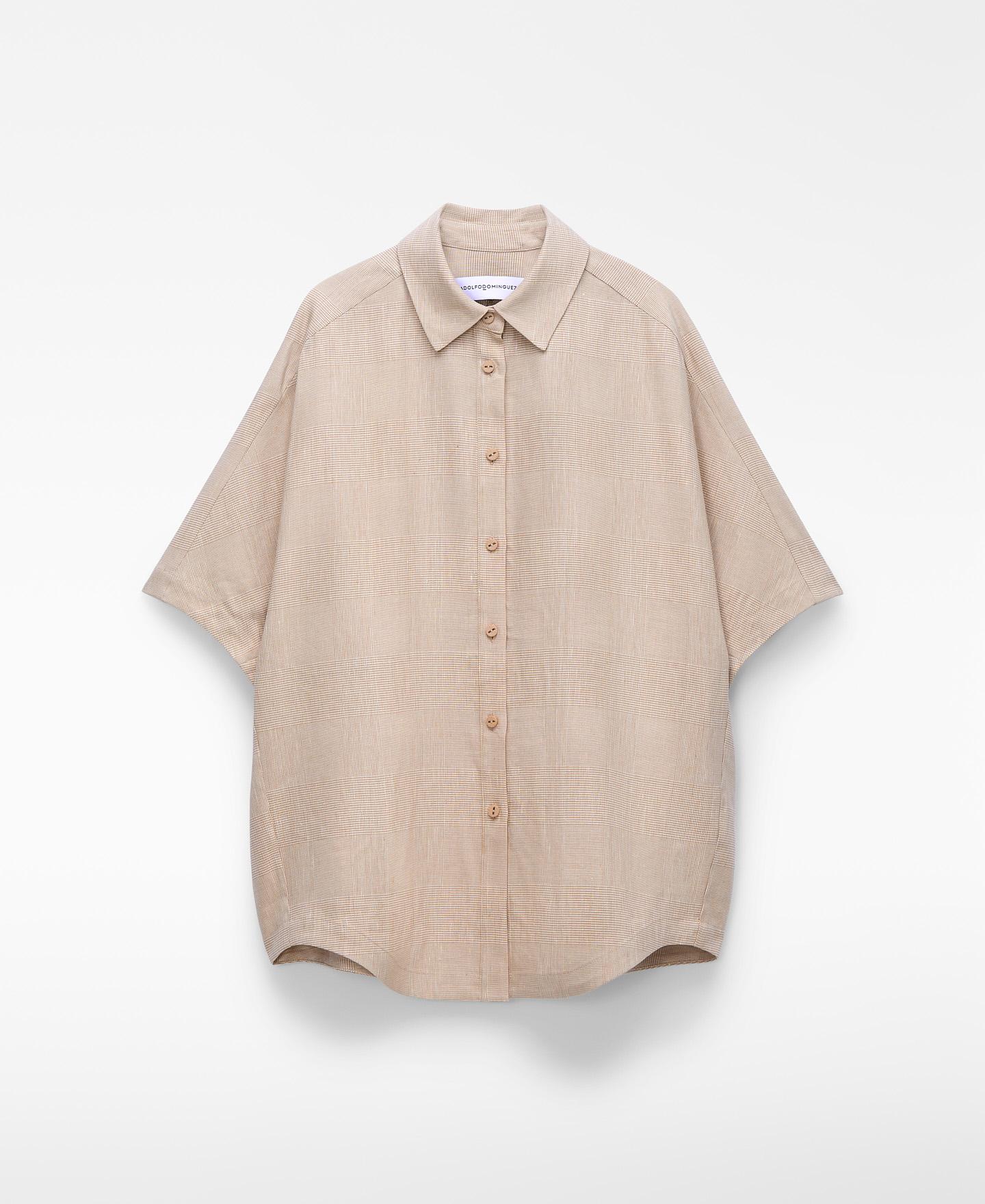 Camisa Oversize com Microdesenho Creme-5