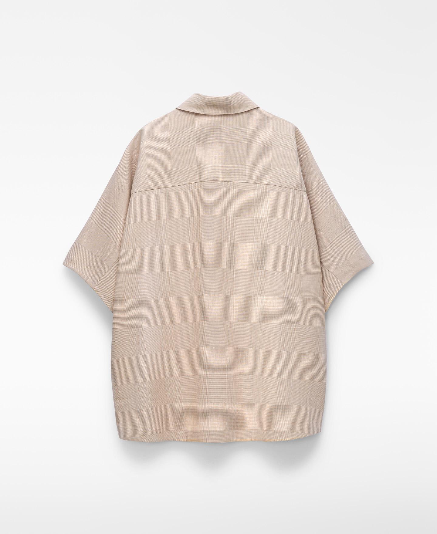 Camisa Oversize com Microdesenho Creme-6