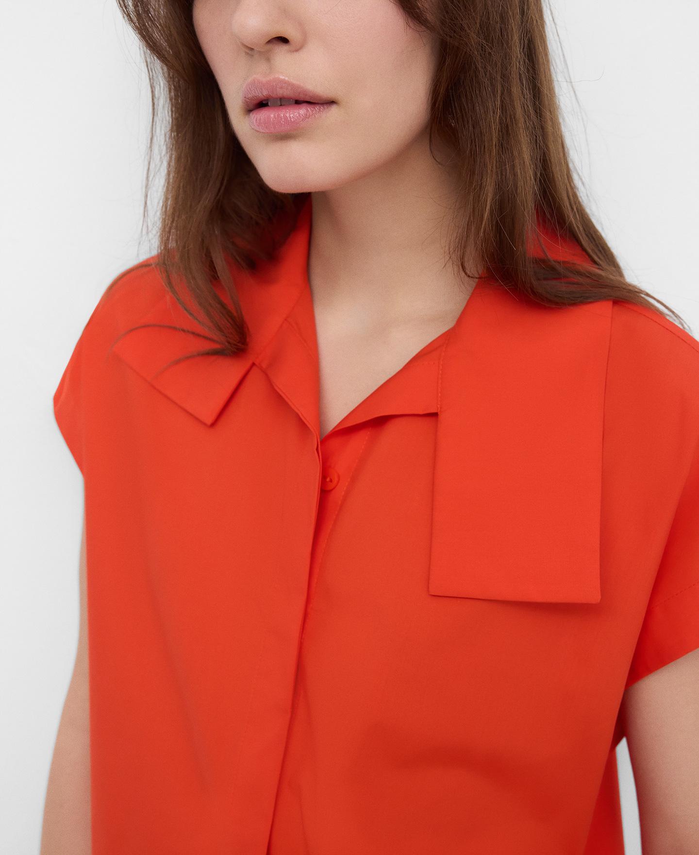 Camisa com Gola Tira Aberta Vermelho-4