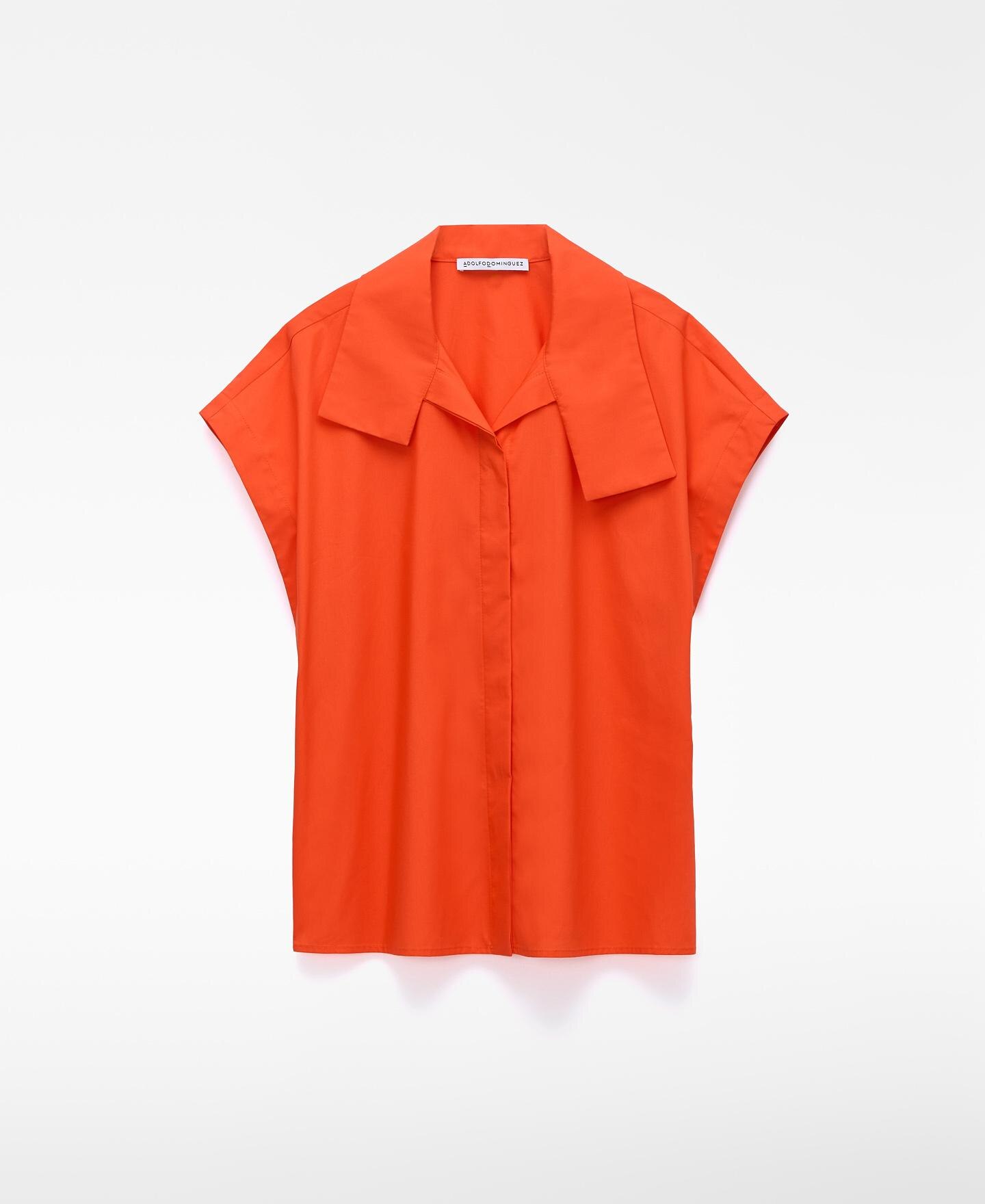 Camisa com Gola Tira Aberta Vermelho-5