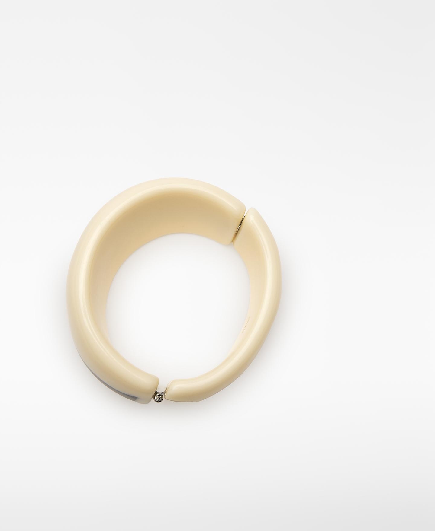 Pulseira Rígida em Resina Bicolor Branco / Preto-2