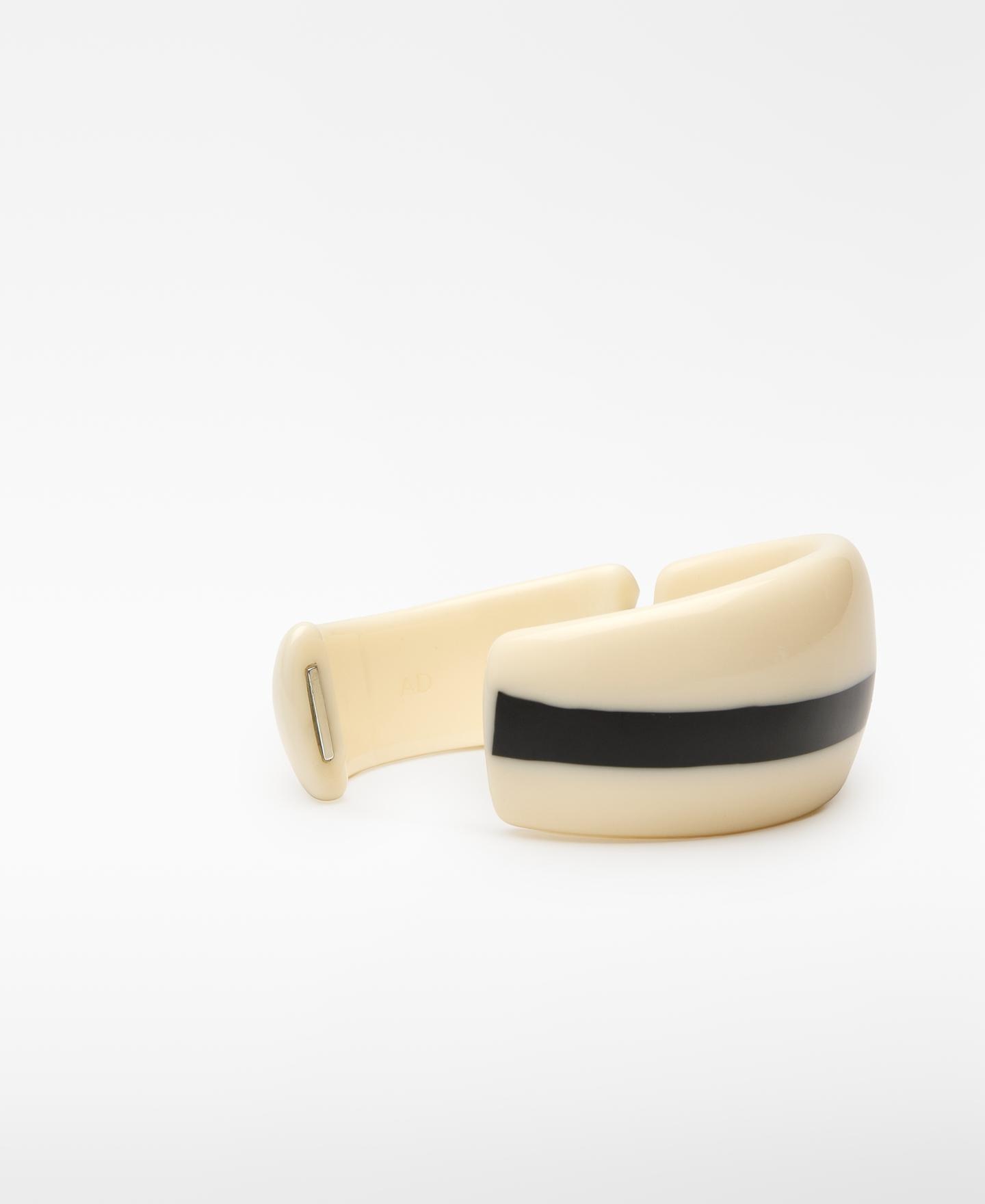 Pulseira Rígida em Resina Bicolor Branco / Preto-3