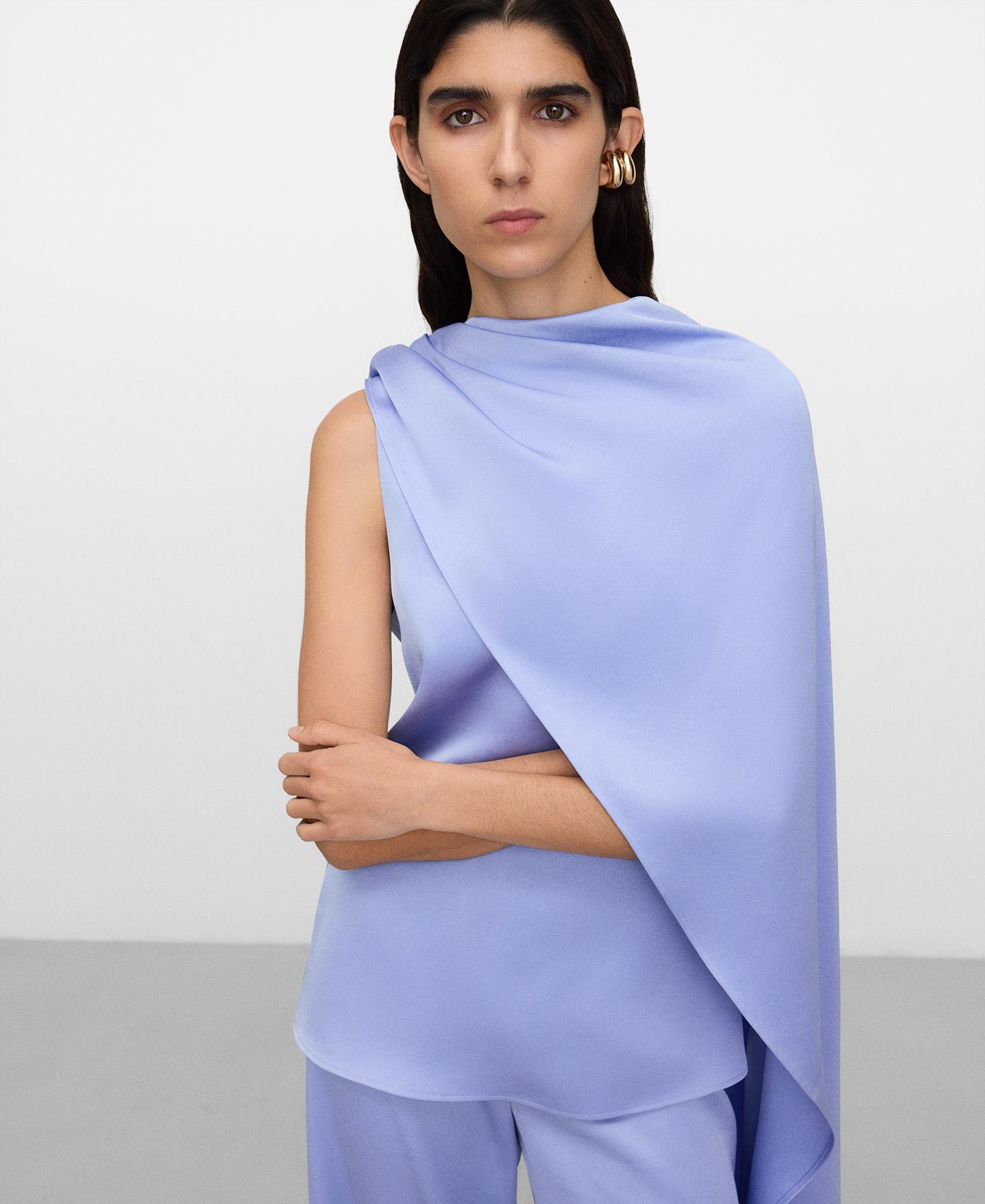 Imagem 0 de Top Peplum com Capa Assimétrica Superposta
