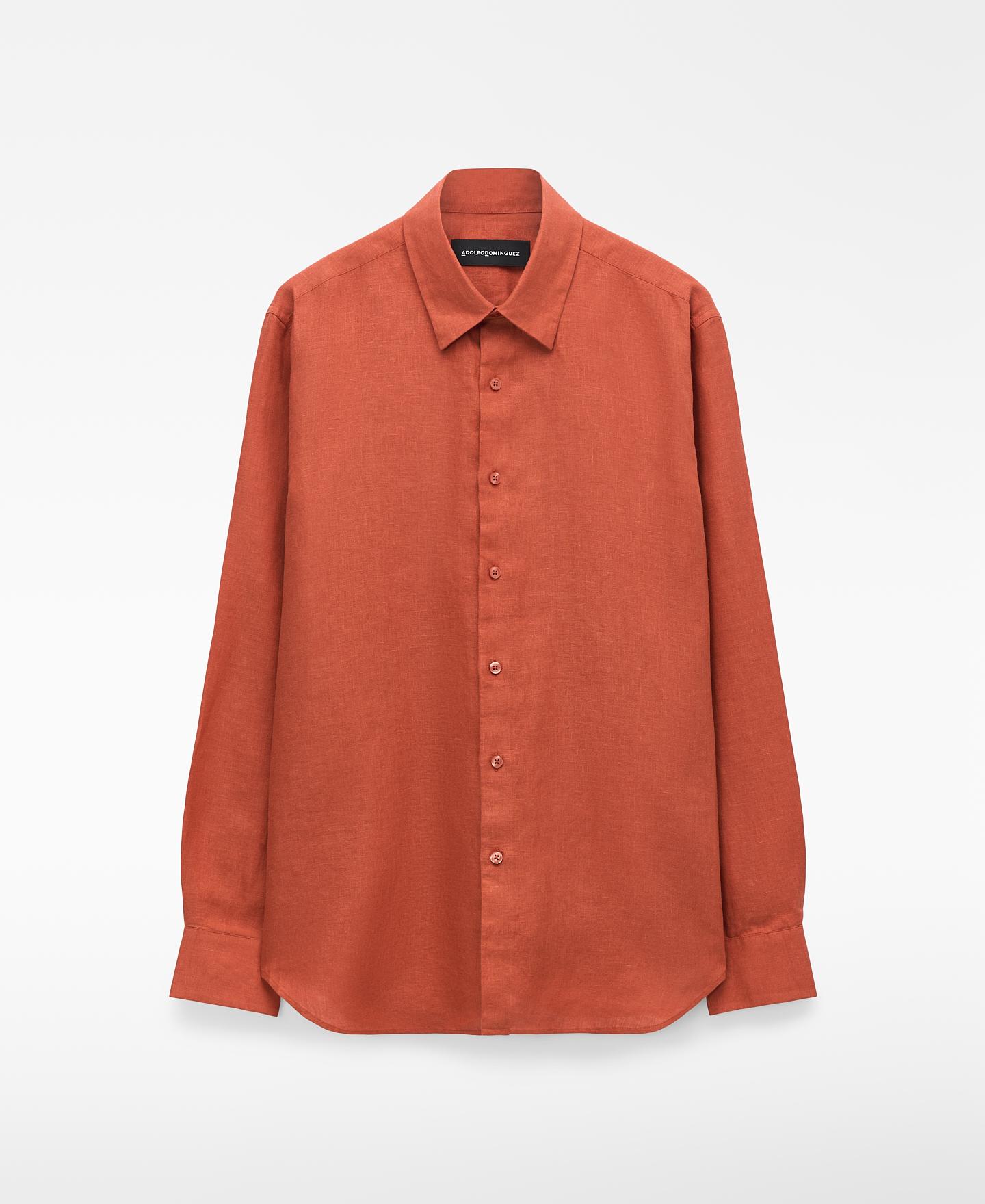 Camisa de Linho de Manga Comprida Regular Fit Terra-5