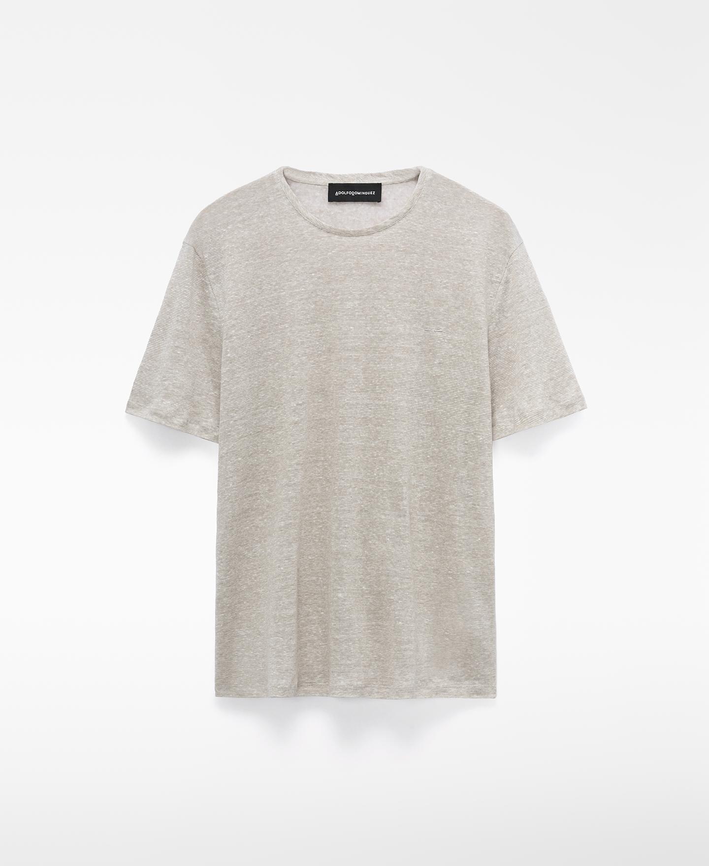 Imagem 0 de T-shirt de Manga Curta Melange em Linho Europeu