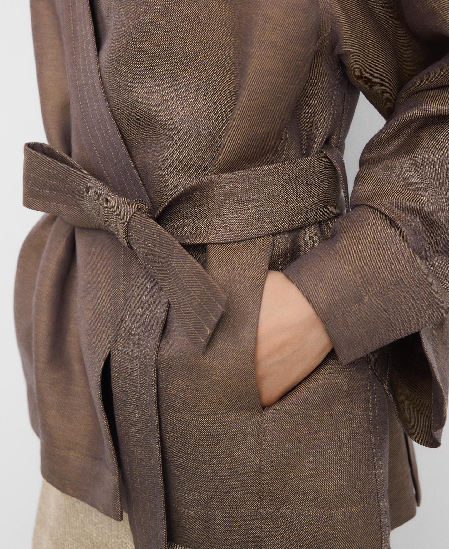 Casaco Tipo Kimono Curto Taupe-5