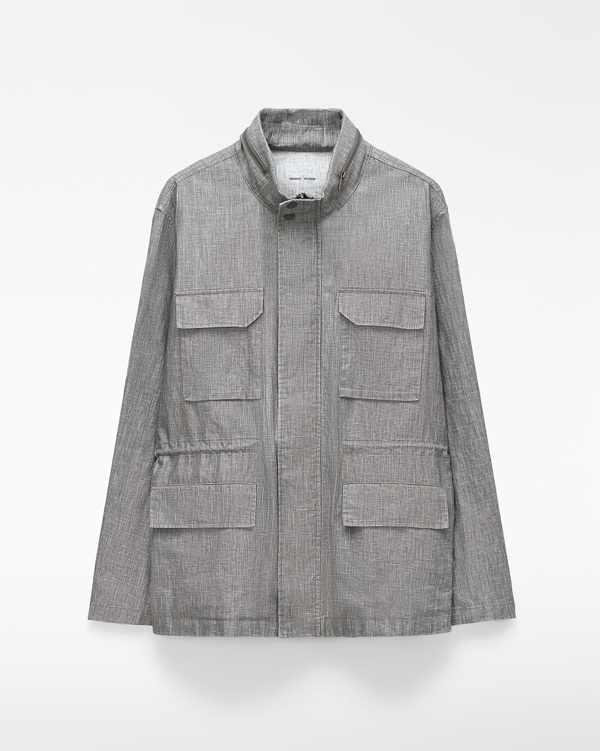 Imagem 0 de Casaco Sahariana em Linho Engomado