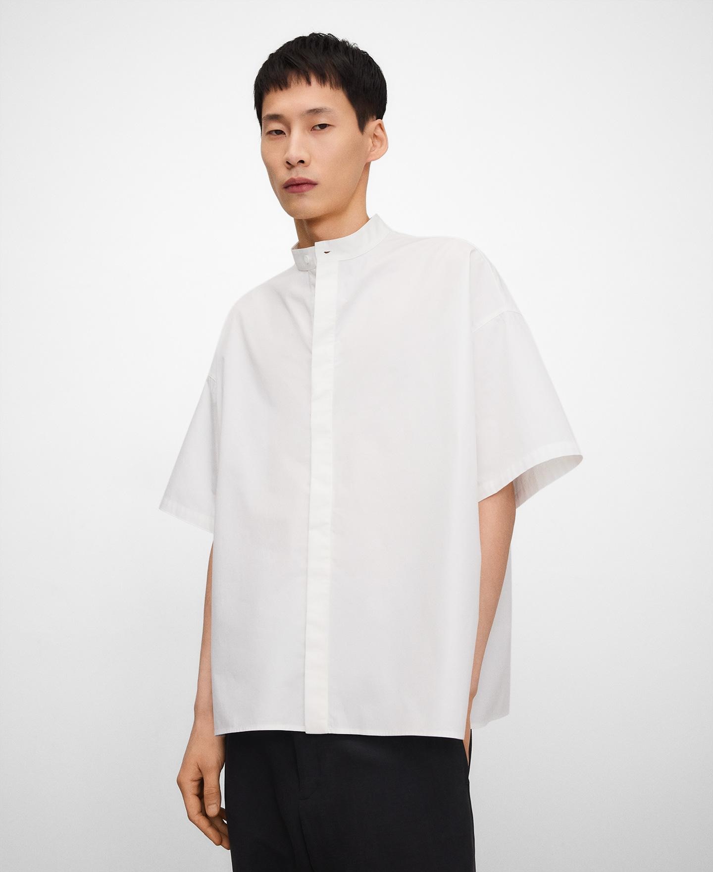 Imagem 0 de Camisa com Gola À Padre Boxy Oversize em Algodão Orgânico