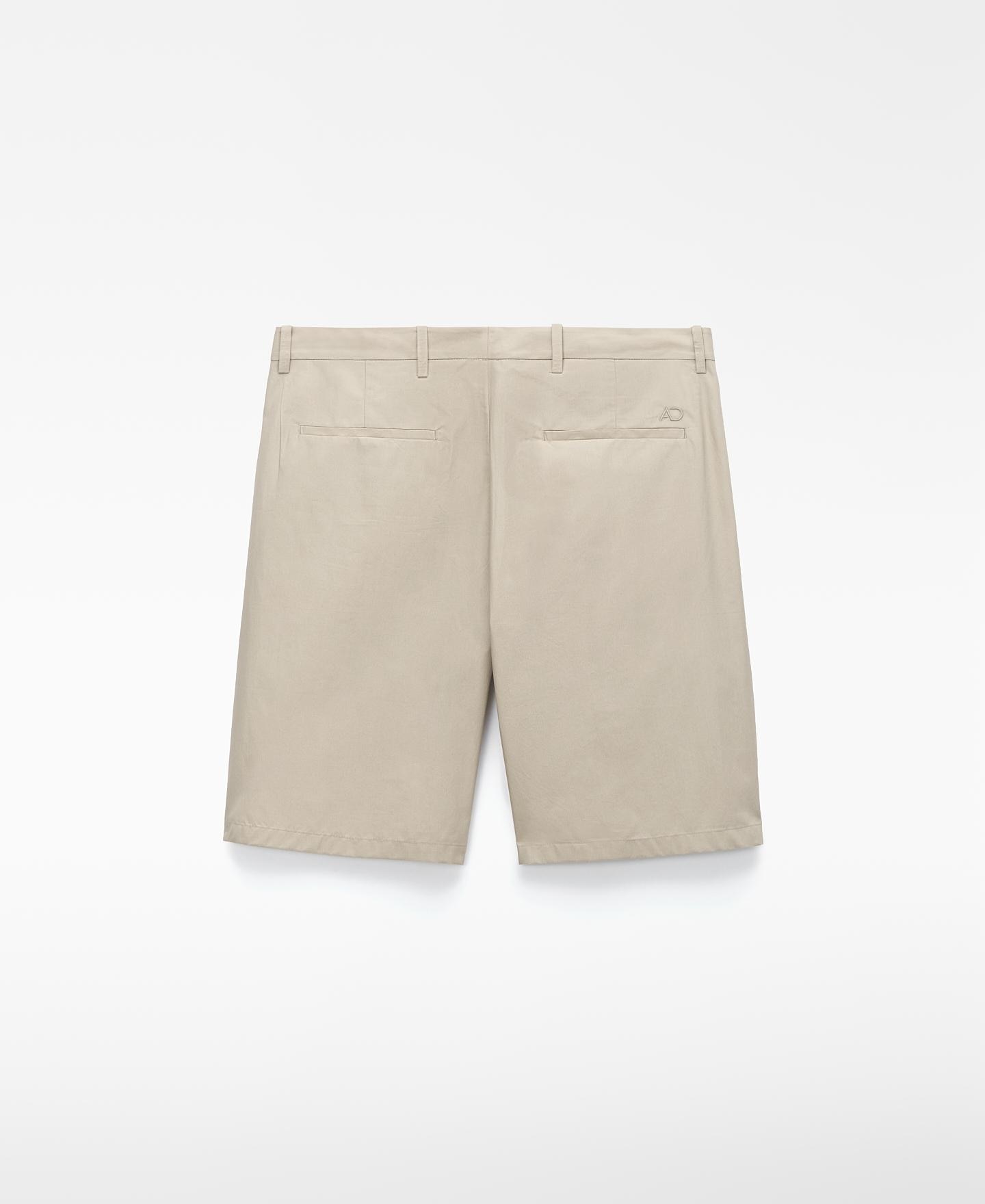 Bermudas em Popelina de Algodão Bege-6