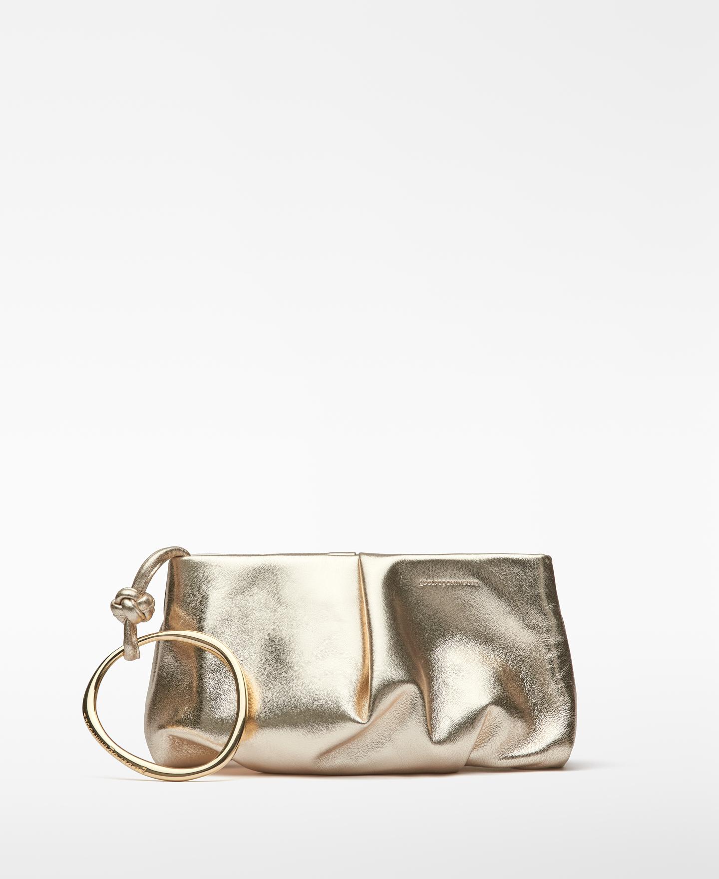 Imagem 0 de Mala de Festa Tipo Clutch Metalizada em Pele