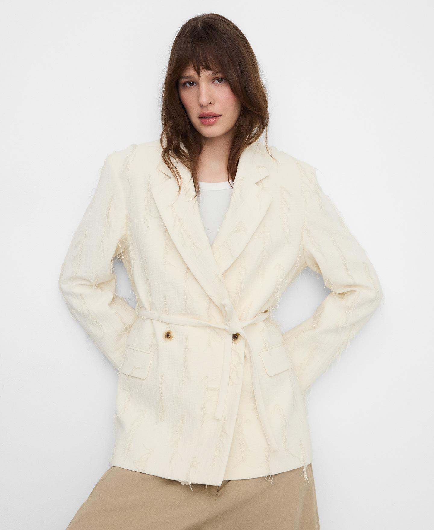 Blazer Cruzado de Corte Sastre Natural-1