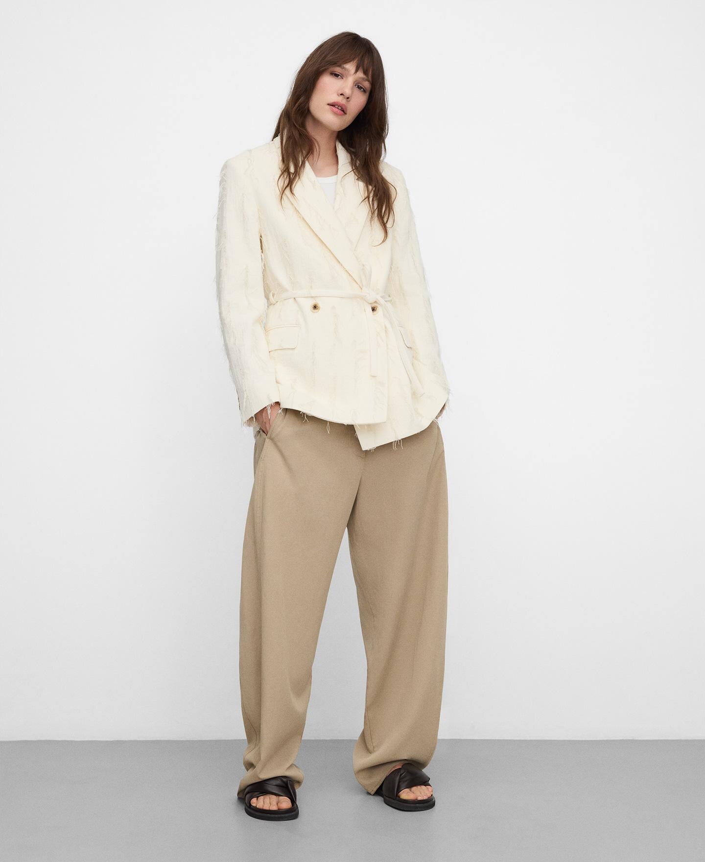 Blazer Cruzado de Corte Sastre Natural-2