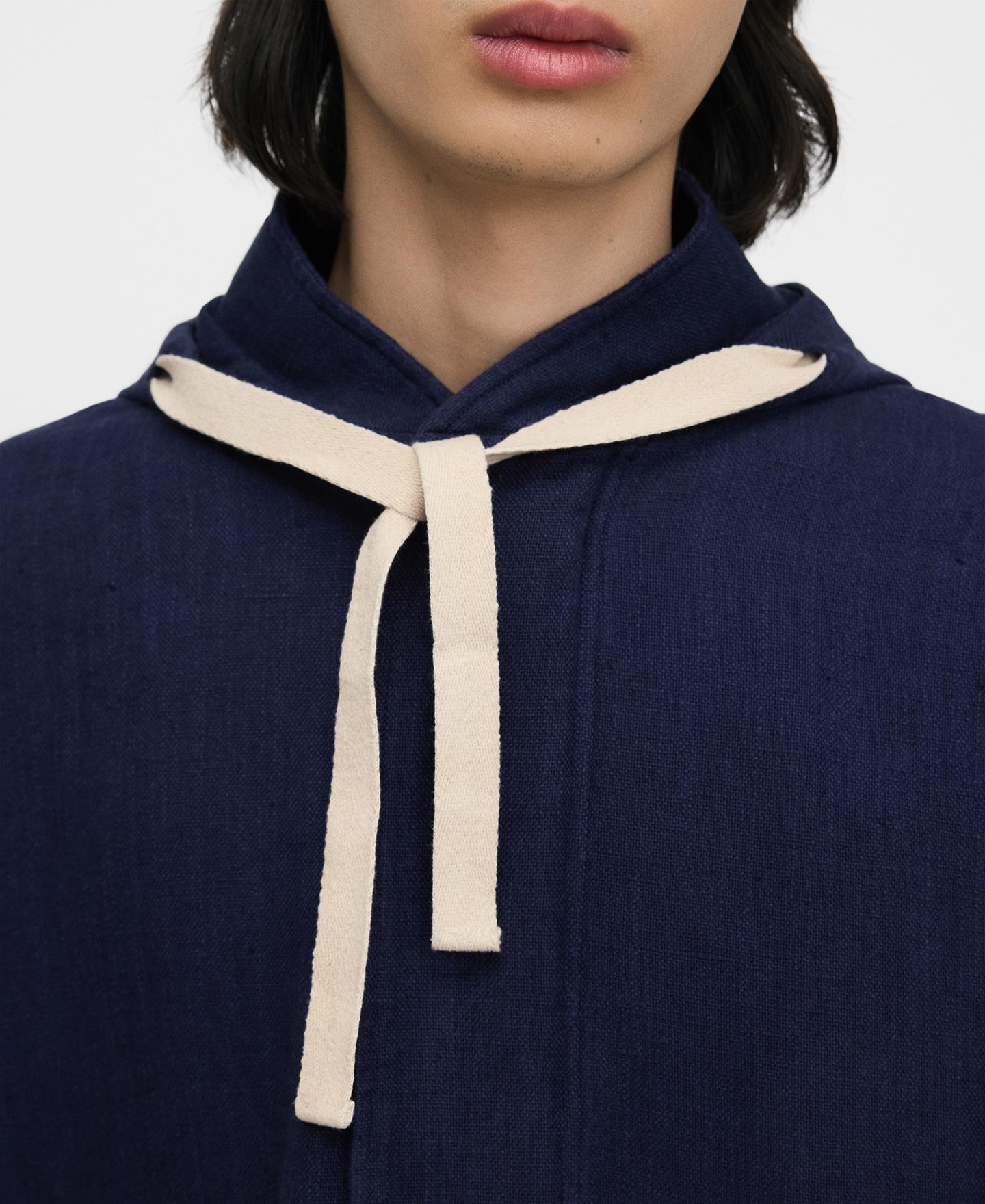 Parka Oversize em Linho Europeu Índigo-4