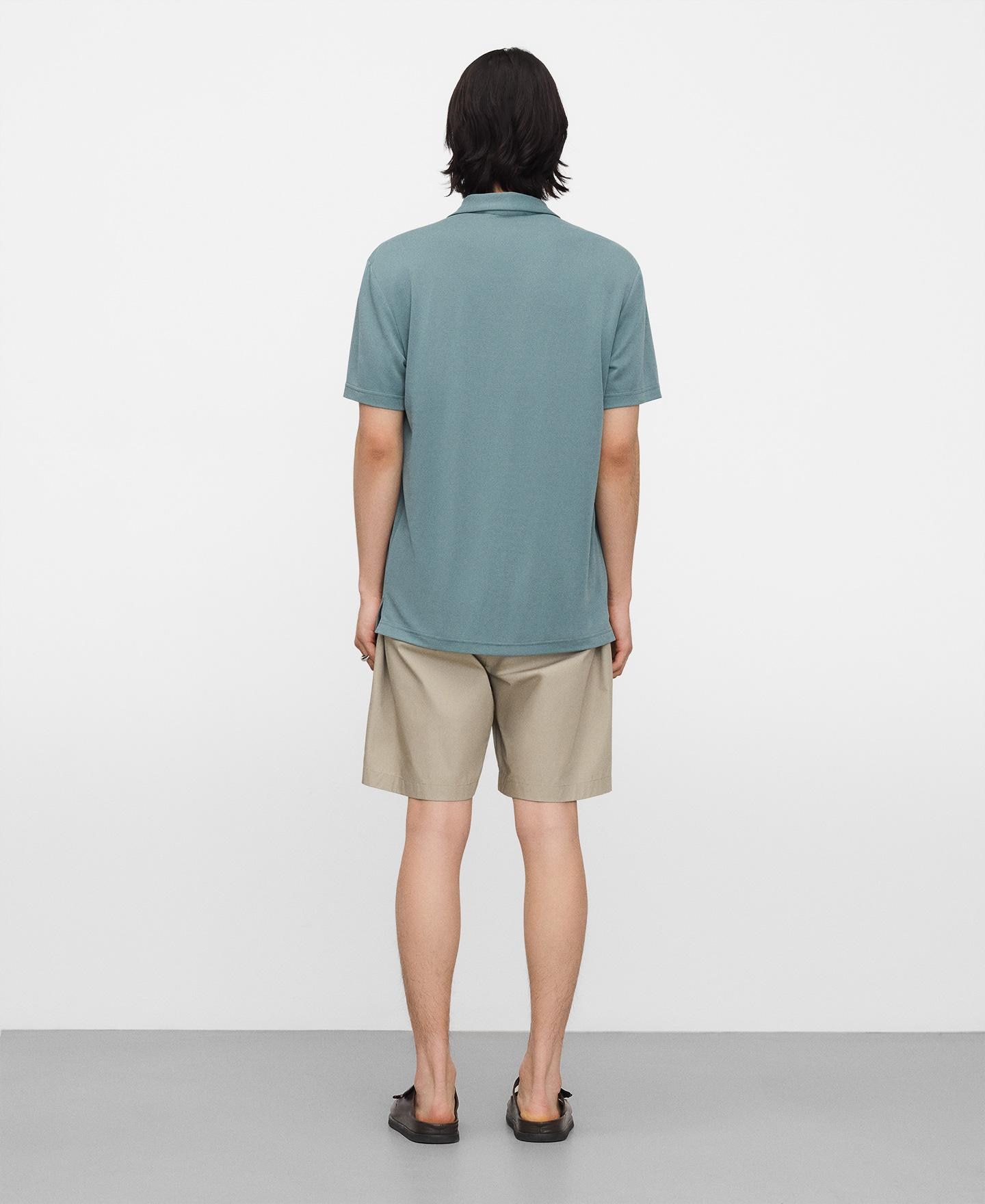 Bermudas de Algodão com Pinça Dupla Cinzento-claro-3