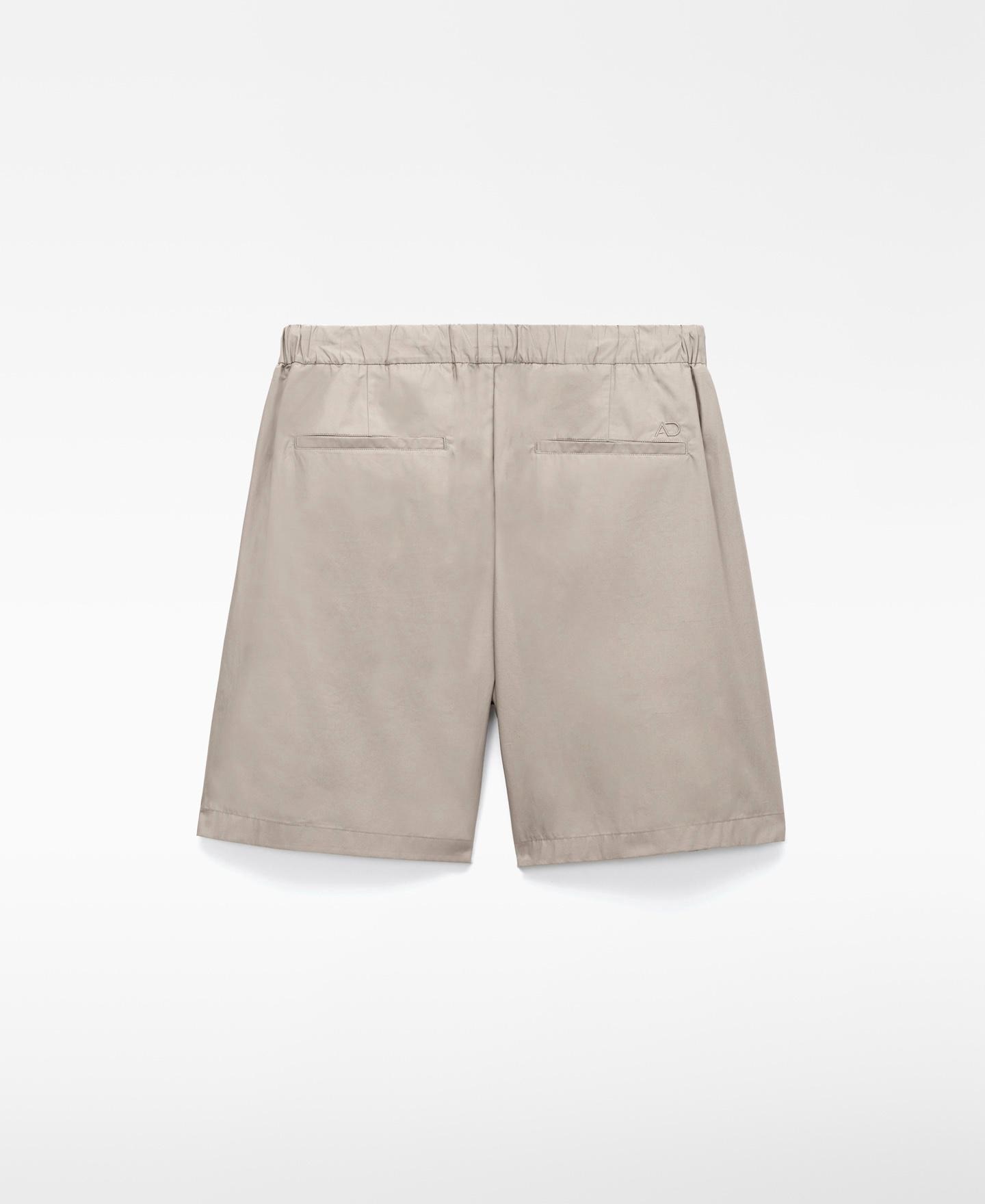Bermudas de Algodão com Pinça Dupla Cinzento-claro-6
