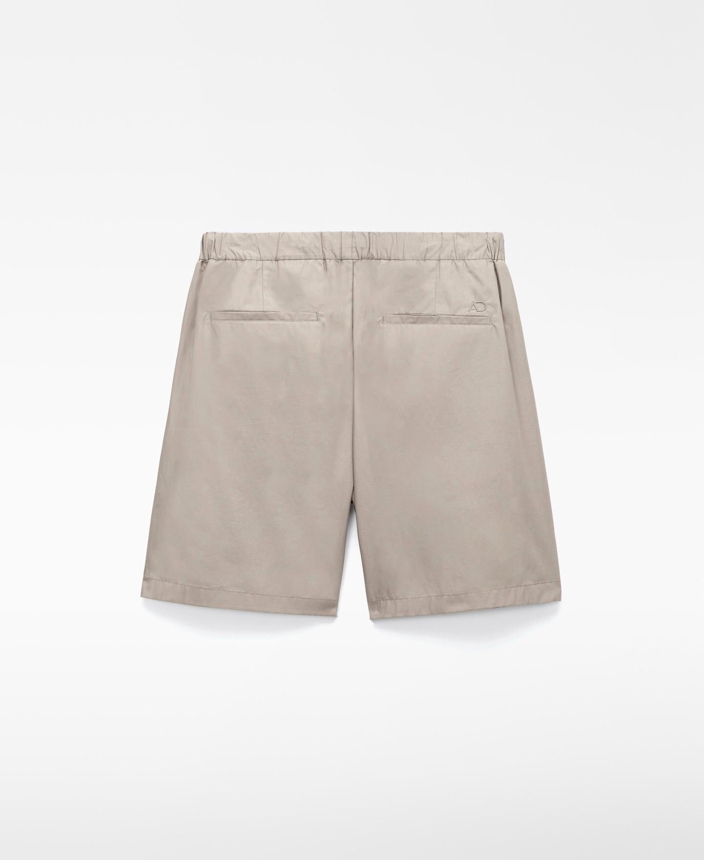 Bermudas de Algodão com Pinça Dupla Cinzento-claro-6