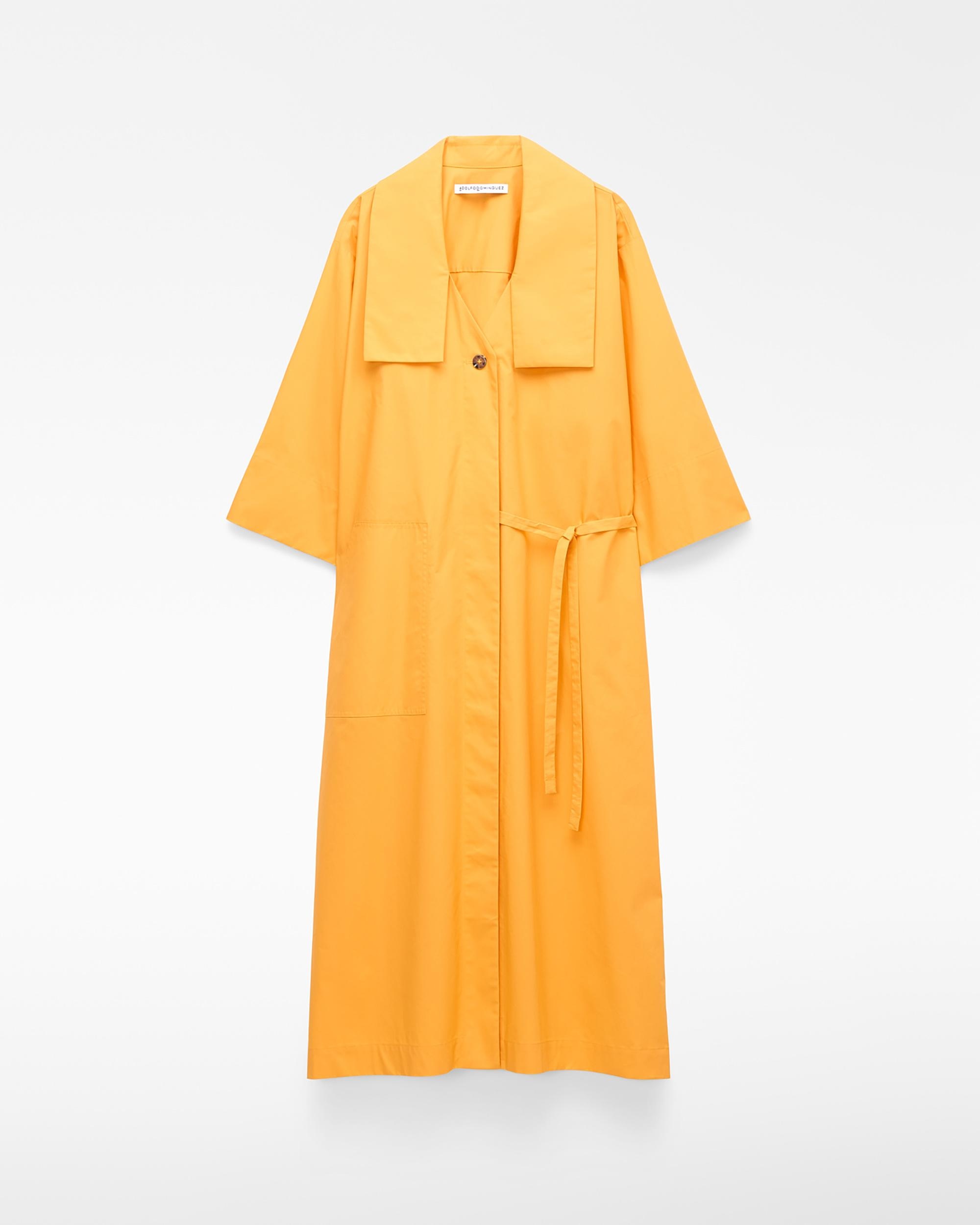 Imagem 0 de Vestido Midi Tipo Camisa com Lapela Quadrada