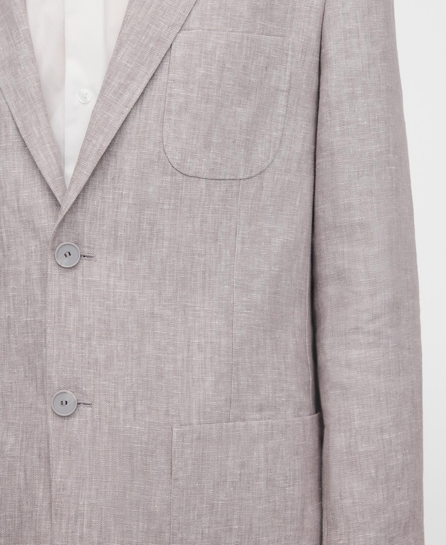 Blazer Alfaiate em Linho Europeu Cinzento-claro-4