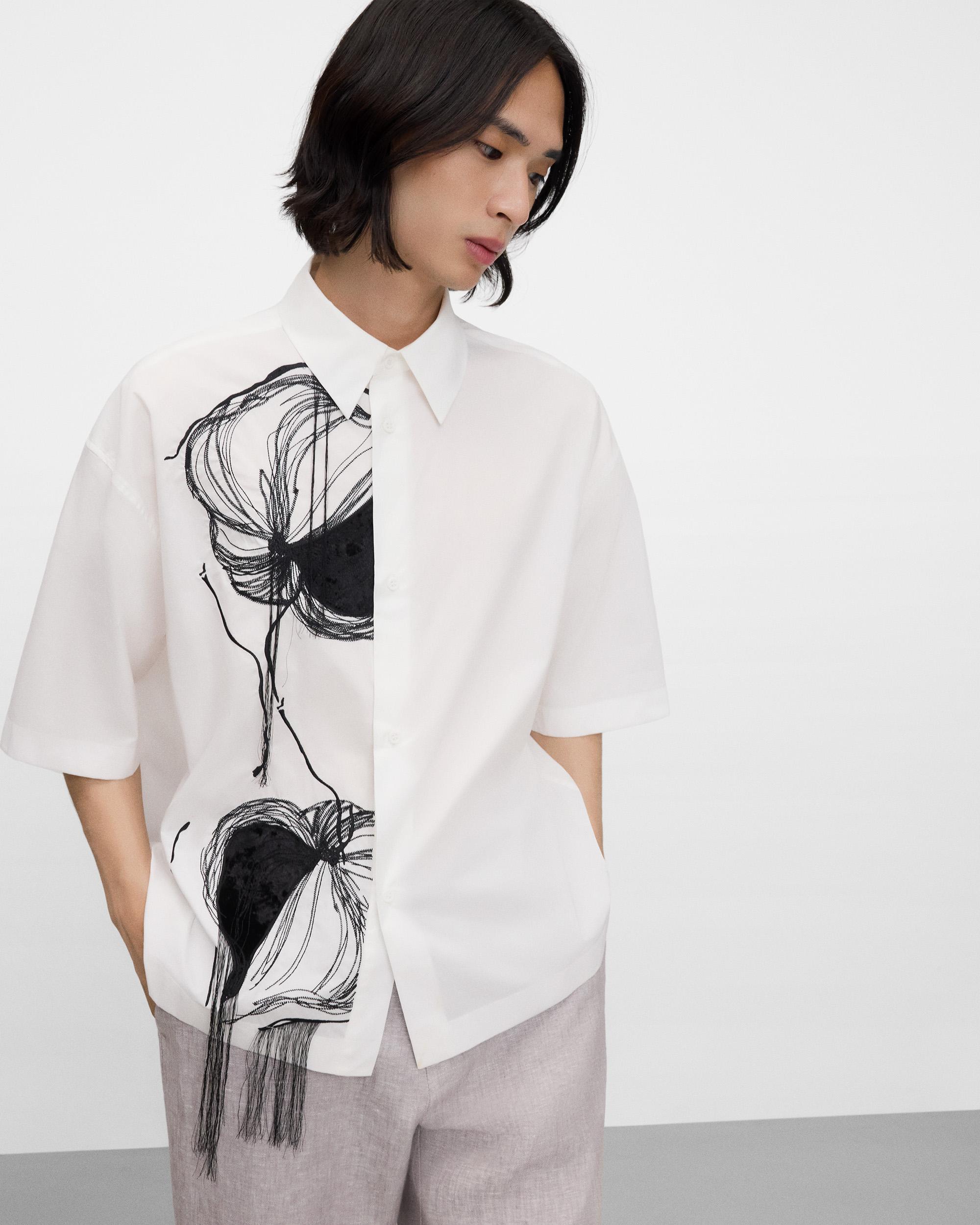 Imagem 0 de Camisa Relaxed Fit Bordada com Franjas