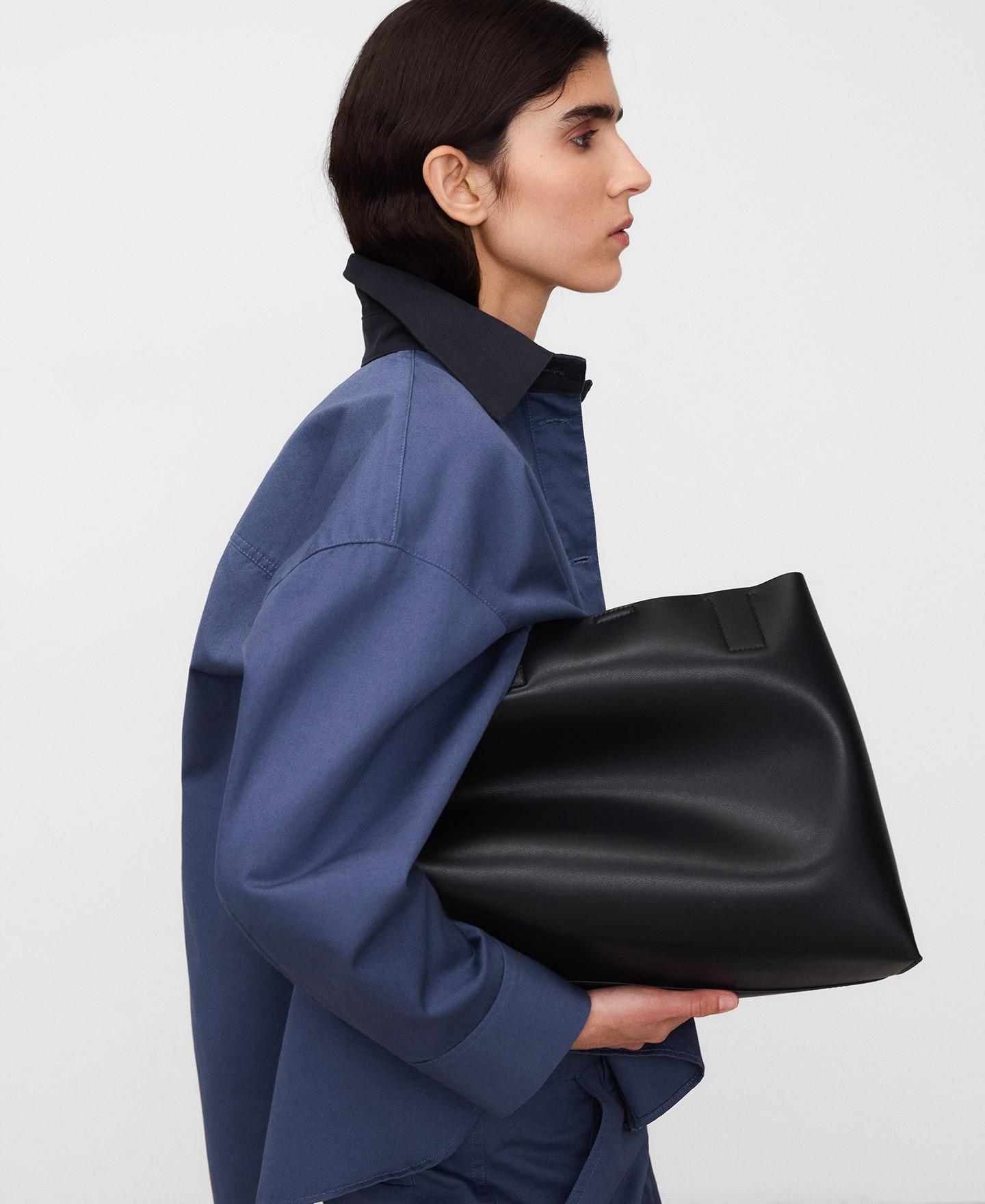 Sobrecamisa Oversize com Gola em Contraste Azul-4