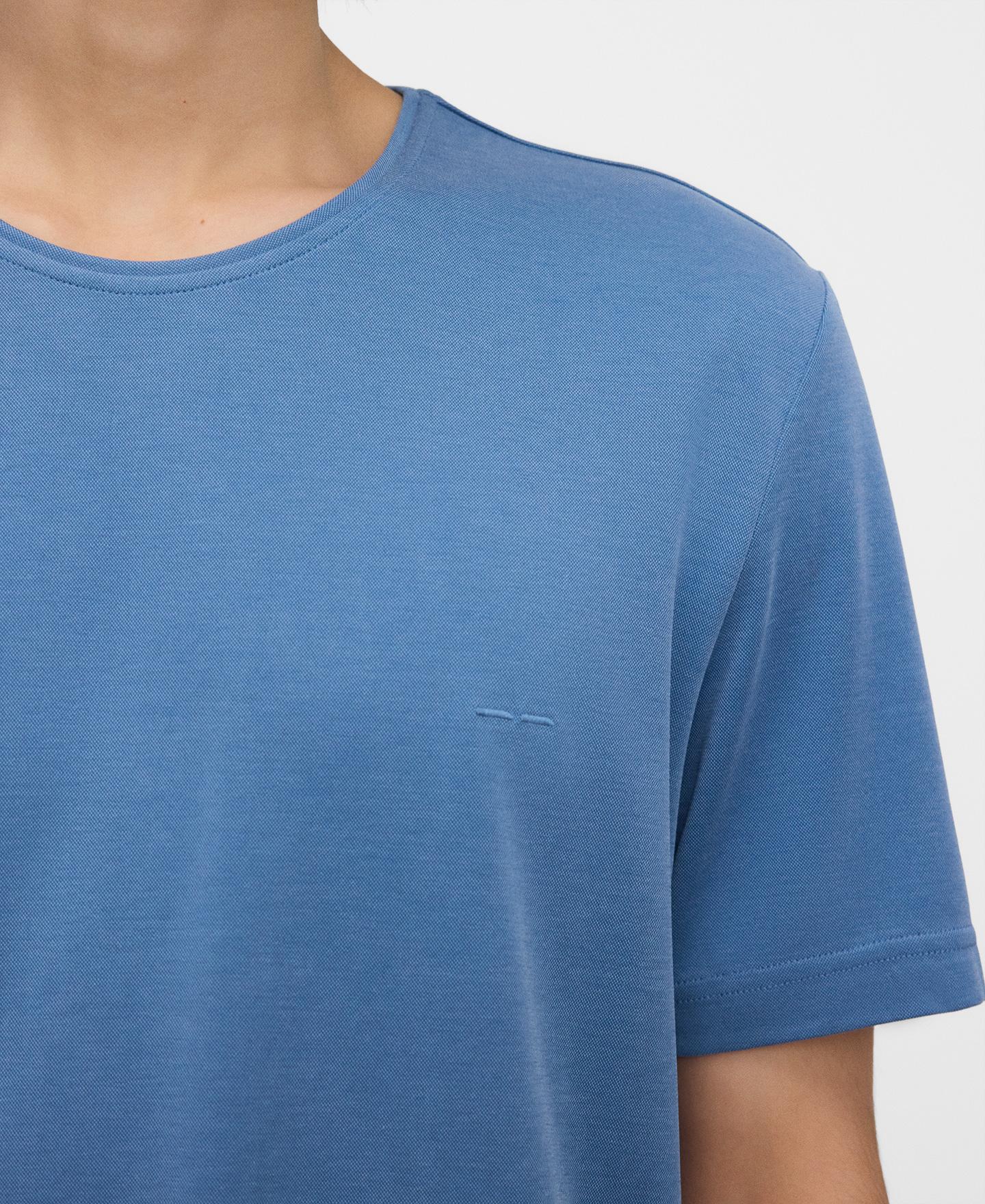 T-shirt de Manga Curta com Gola Redonda Azul-4