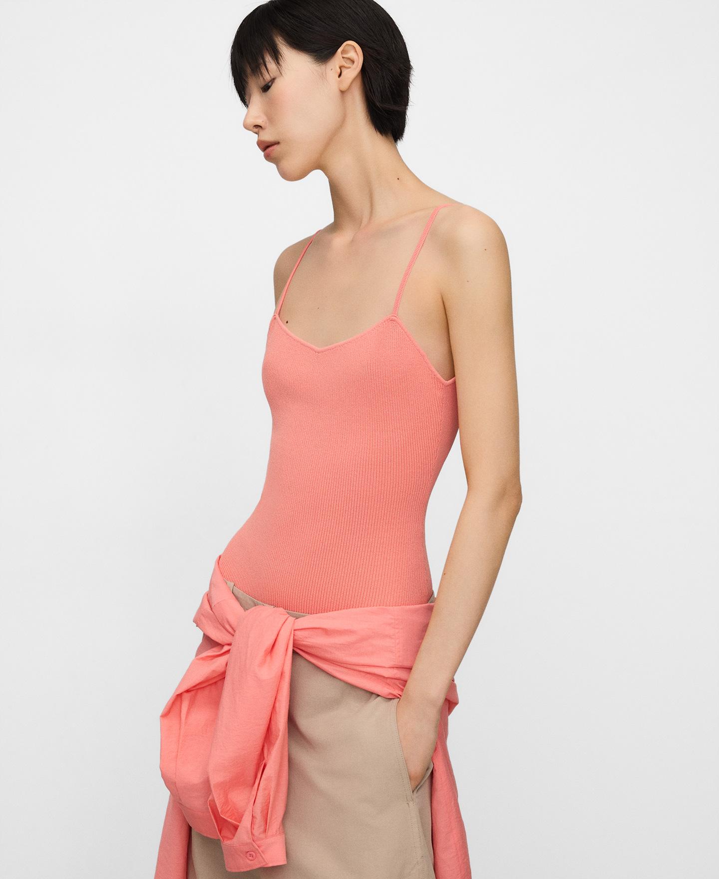 Top-body de Malha com Alças Coral-4