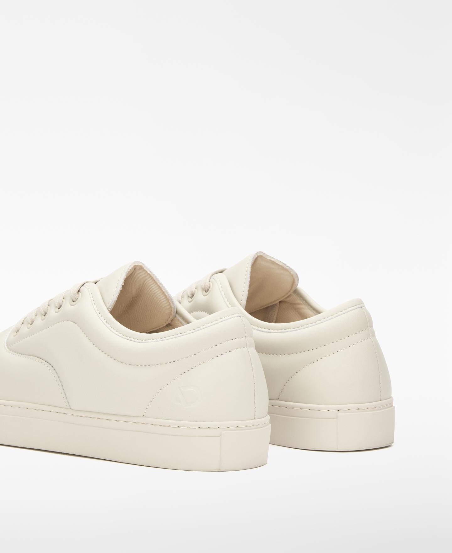 Sapatilhas Desportivas Acolchoadas de Pele Branco-marfim-3
