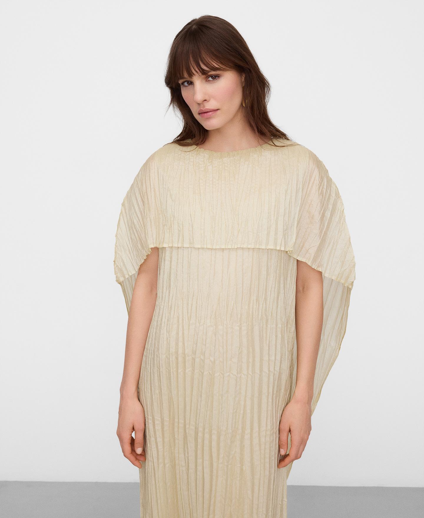 Imagem 0 de Vestido Comprido Plissado com Capa