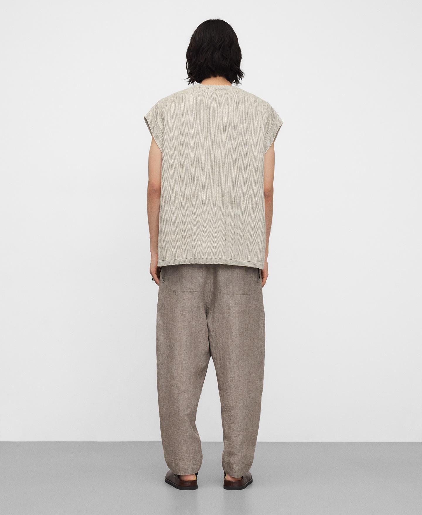 Camisola Tipo Colete Oversize com Textura de Ráfia Natural-3
