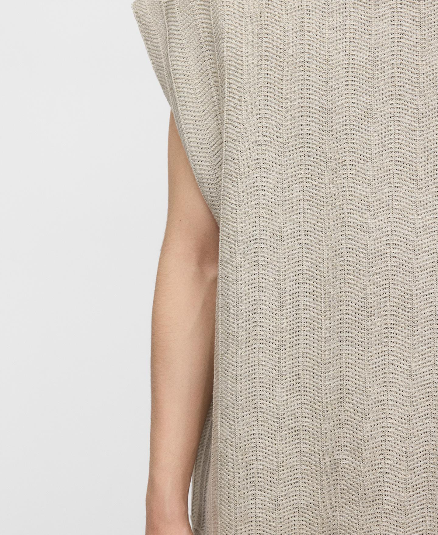 Camisola Tipo Colete Oversize com Textura de Ráfia Natural-4