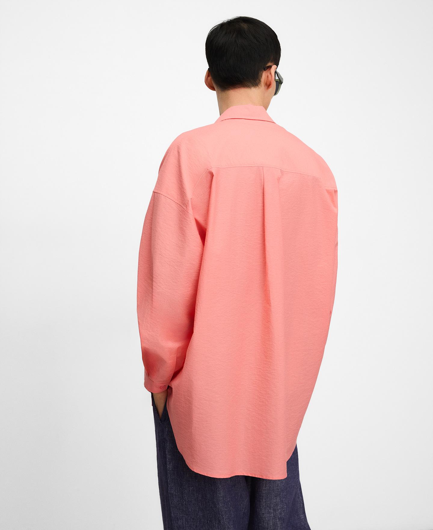 Camisa Oversize com Meia Aba Coral-3