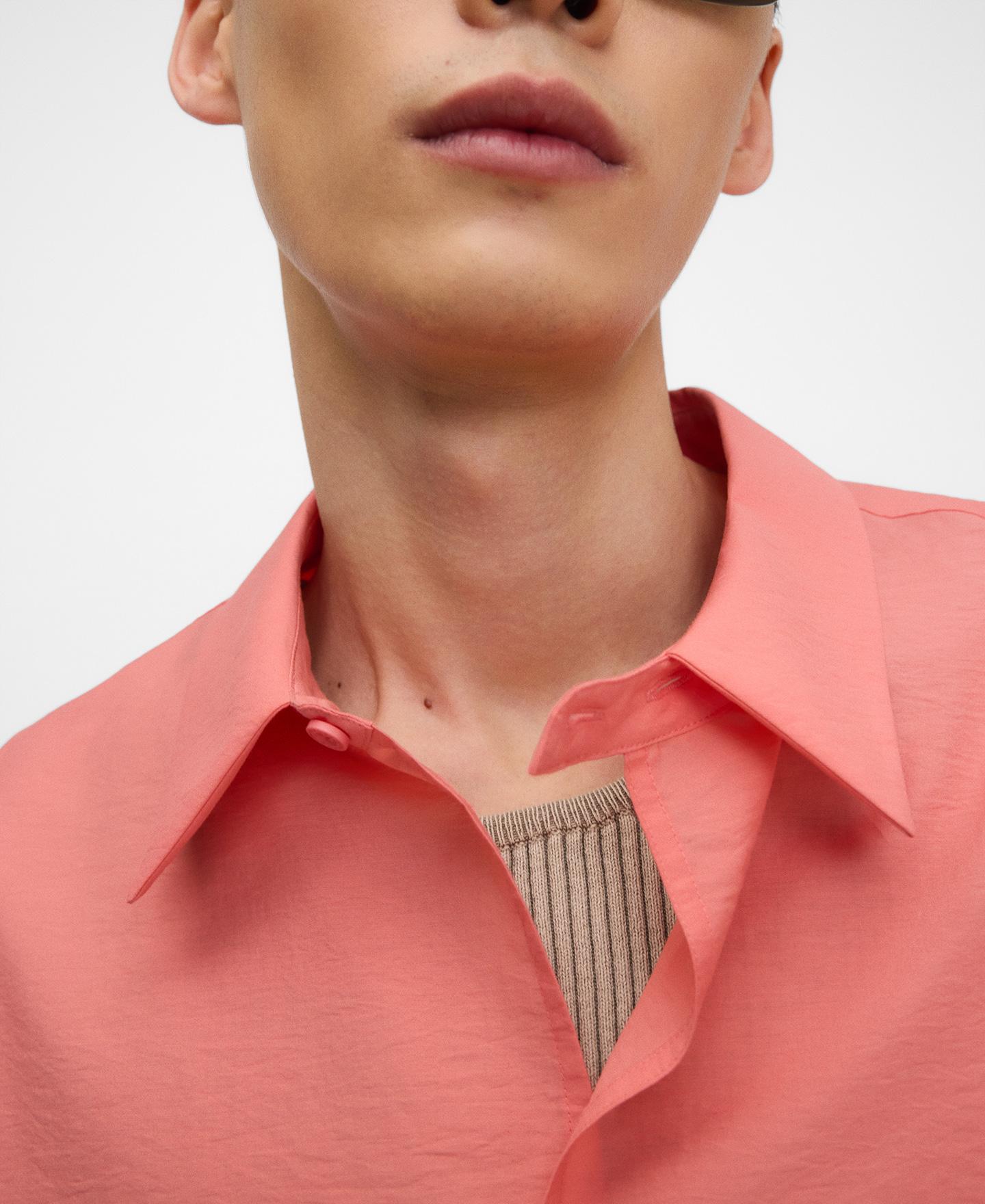 Camisa Oversize com Meia Aba Coral-4