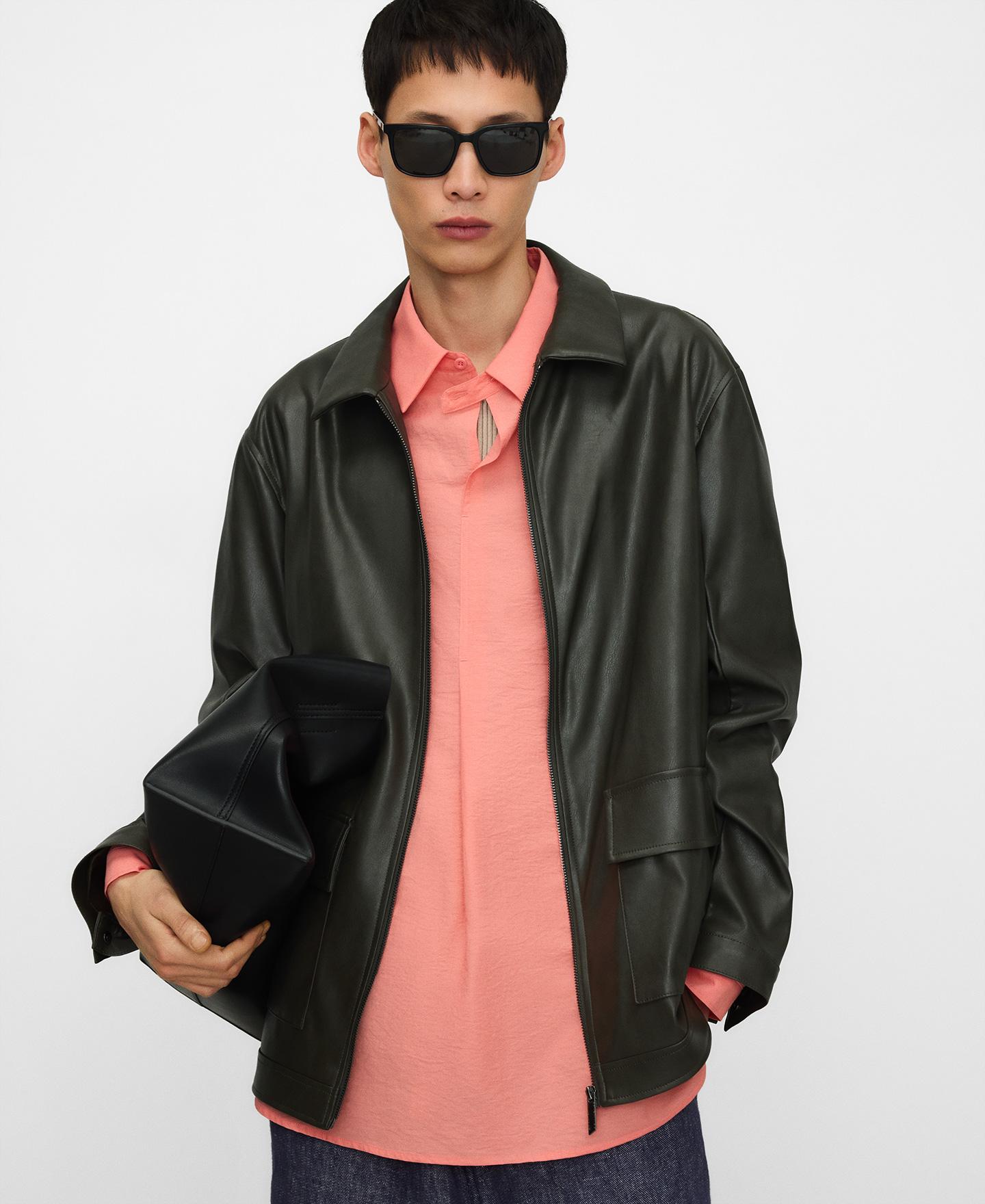 Camisa Oversize com Meia Aba Coral-5