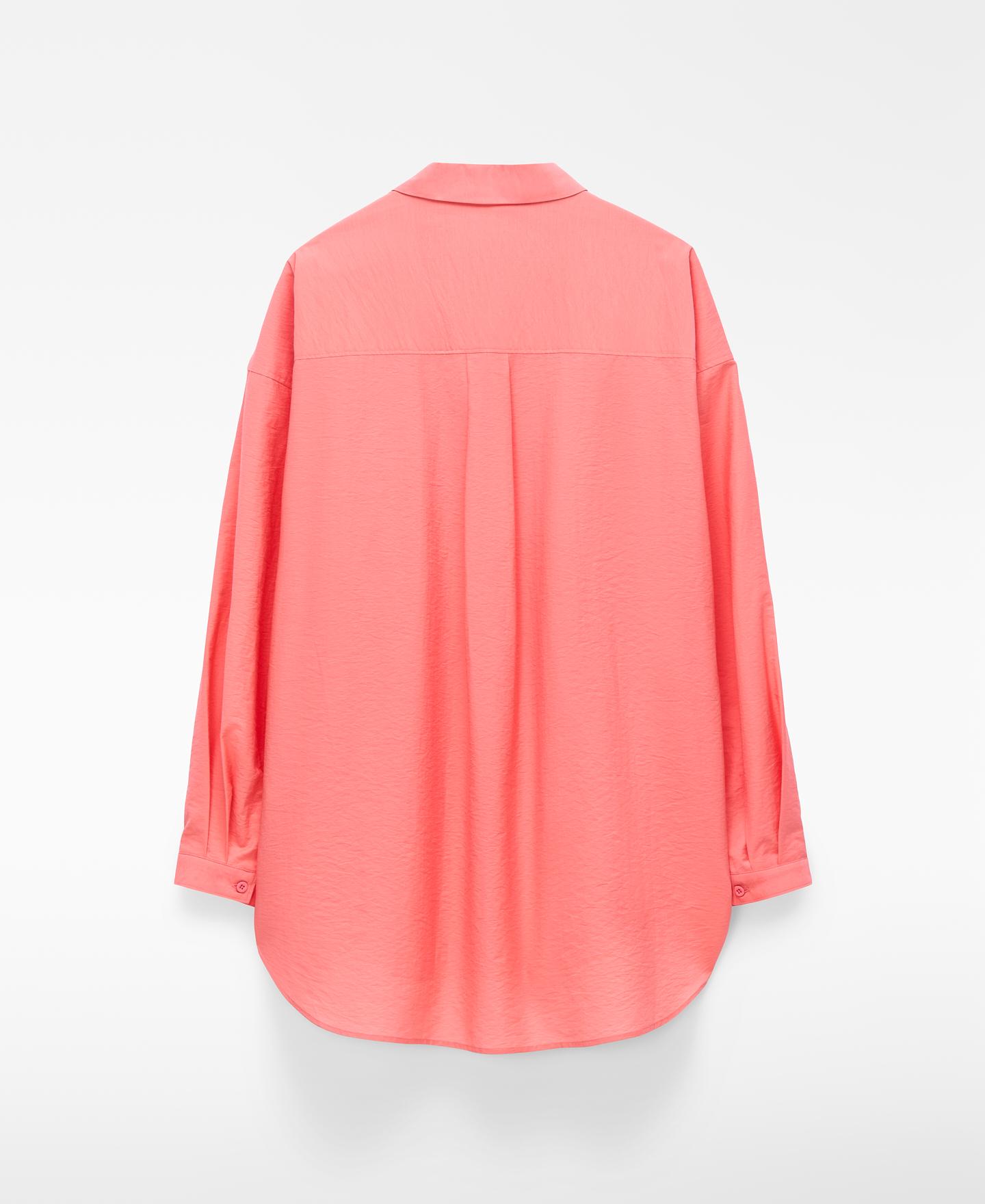 Camisa Oversize com Meia Aba Coral-7