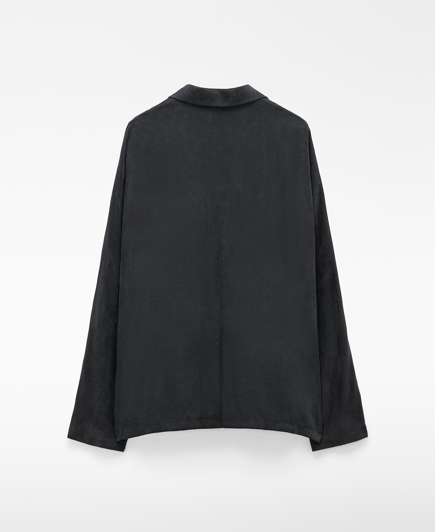 Blazer Relaxed Fit Desestruturada Preto-7