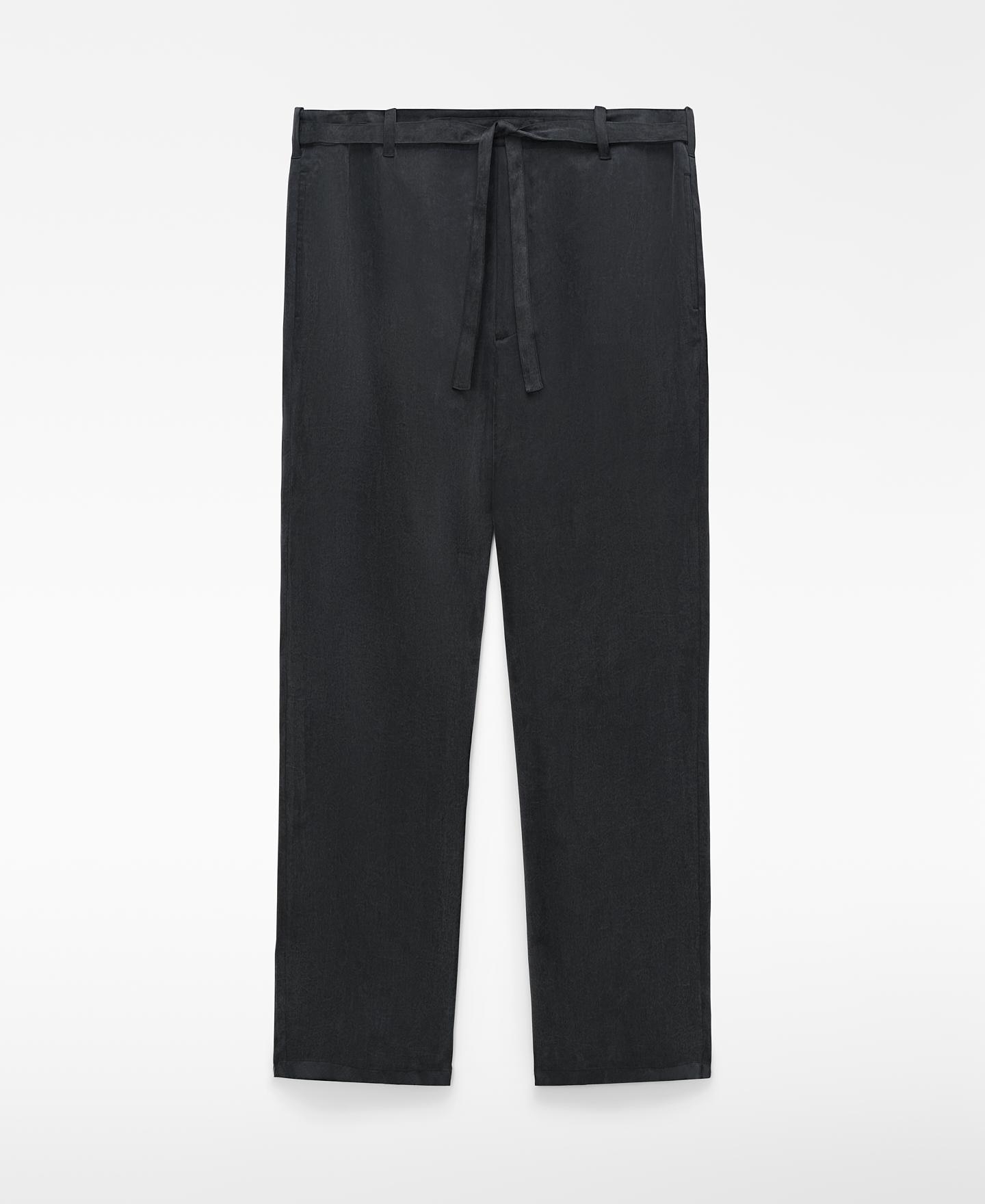 Calças Formais Relaxed Fit com Cordão Preto-6