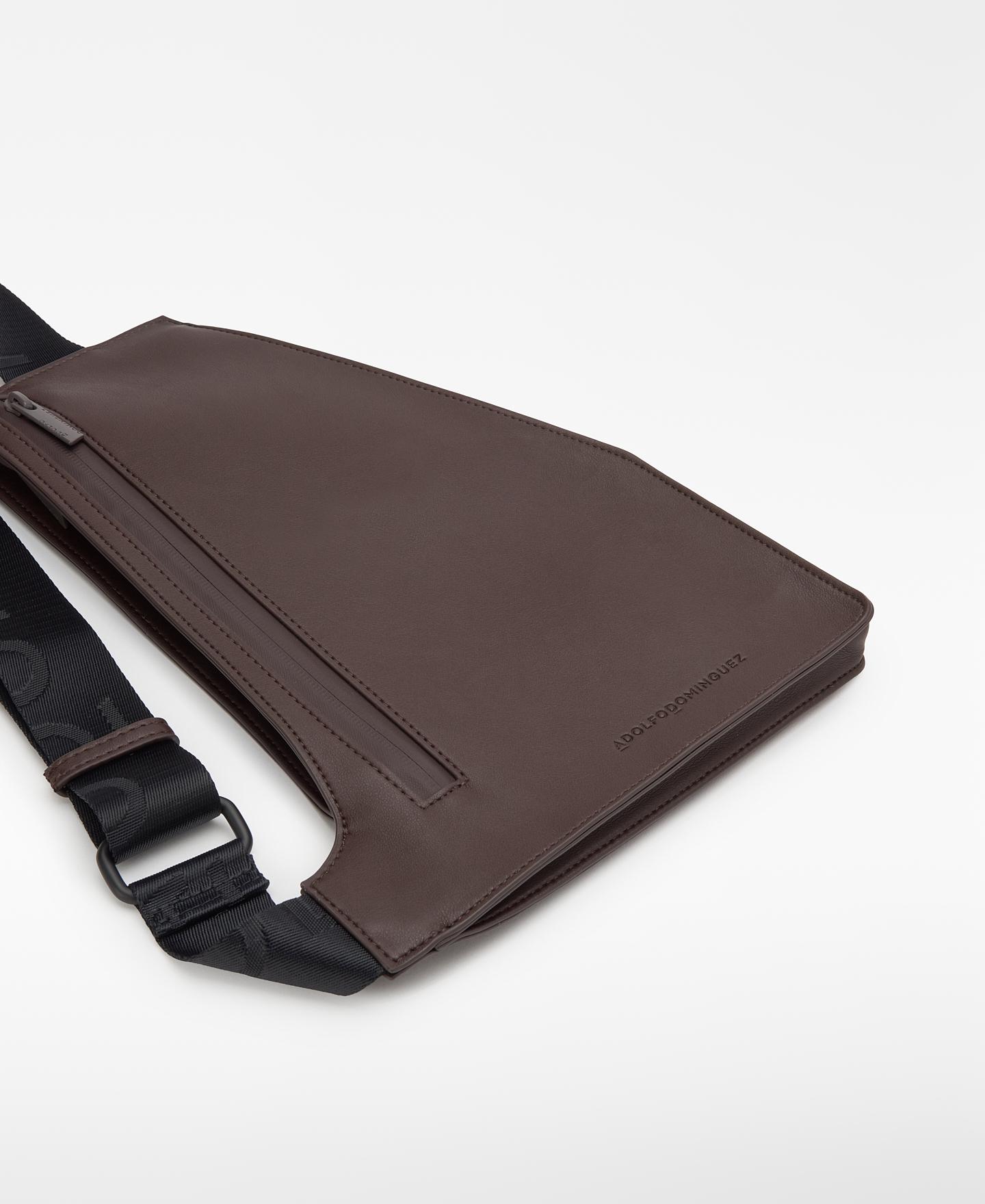 Mala a Tiracolo Crossbody com Alça Ajustável Castanho-escuro-3