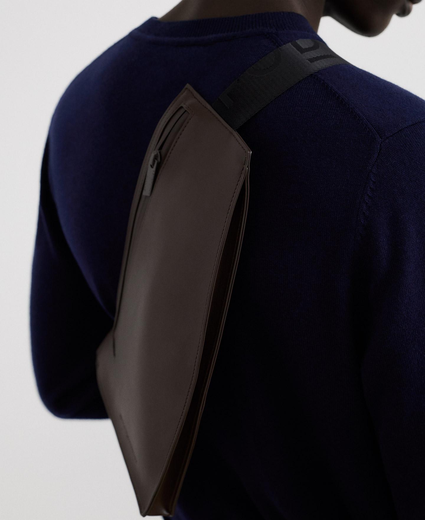 Mala a Tiracolo Crossbody com Alça Ajustável Castanho-escuro-7