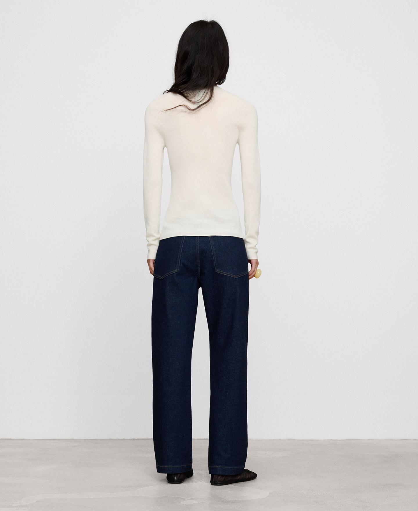 Jeans com Corte a Direito Denim Confort com Cinco Bolsos Azul denim-3