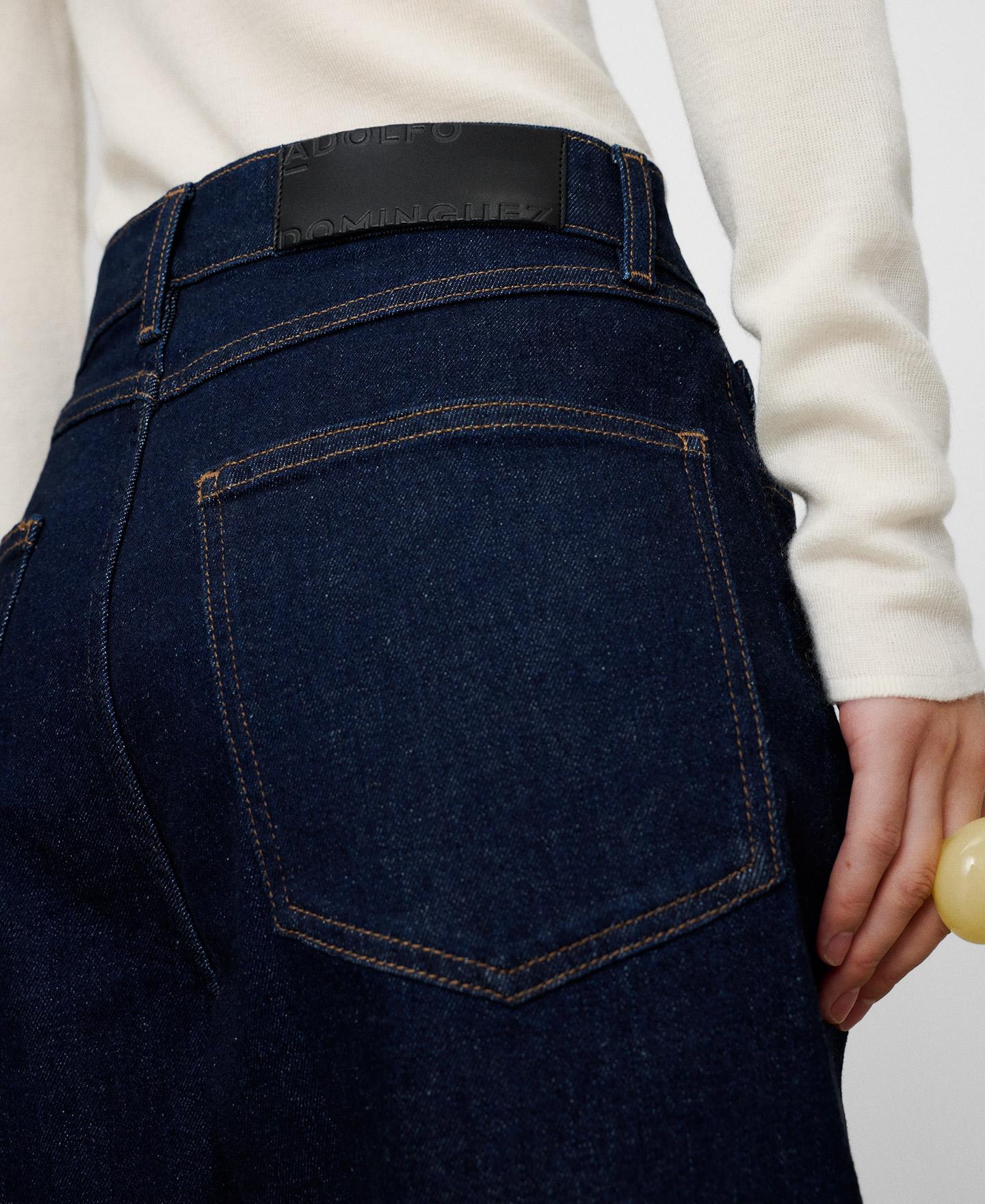 Jeans com Corte a Direito Denim Confort com Cinco Bolsos Azul denim-4