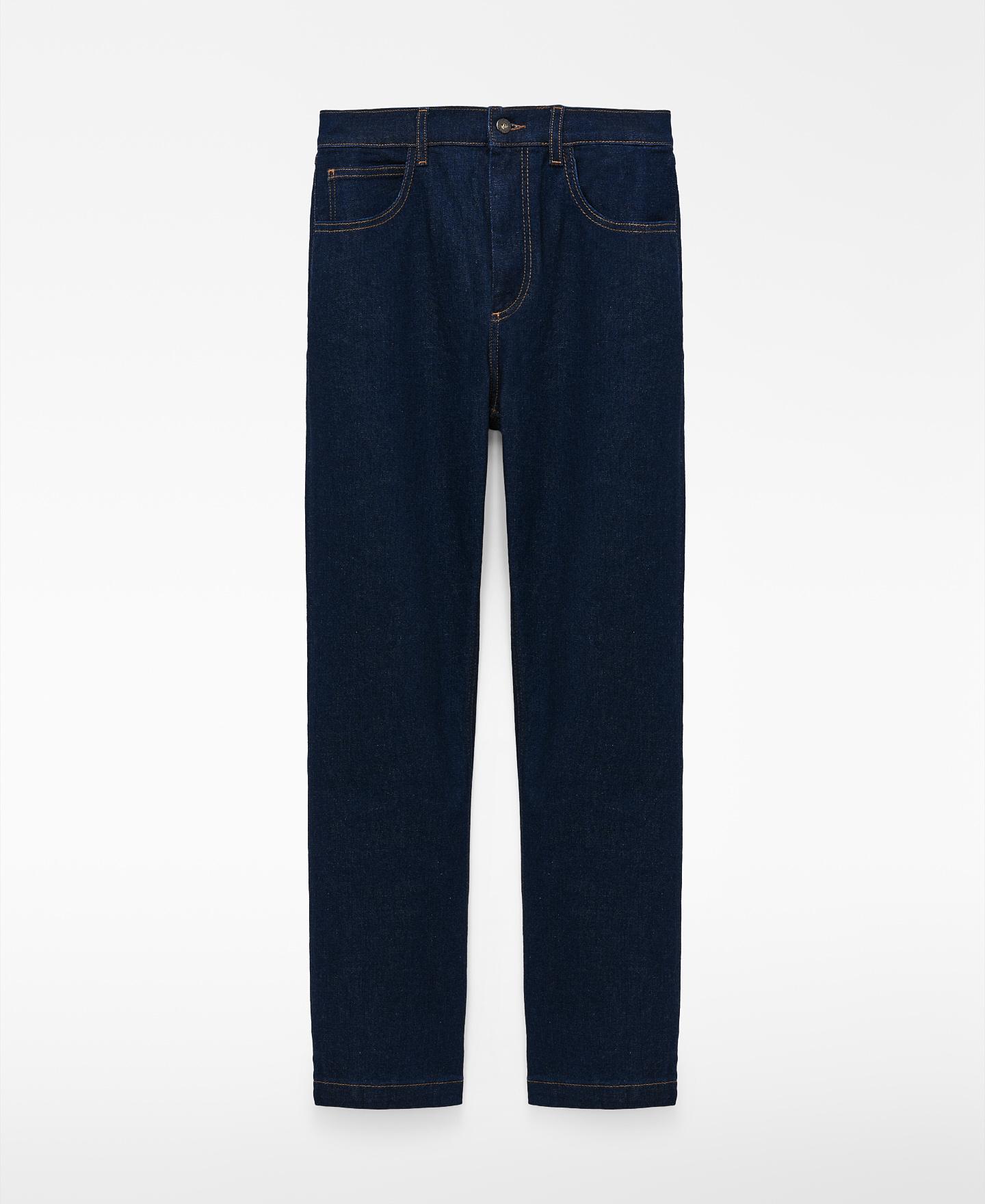 Jeans com Corte a Direito Denim Confort com Cinco Bolsos Azul denim-5