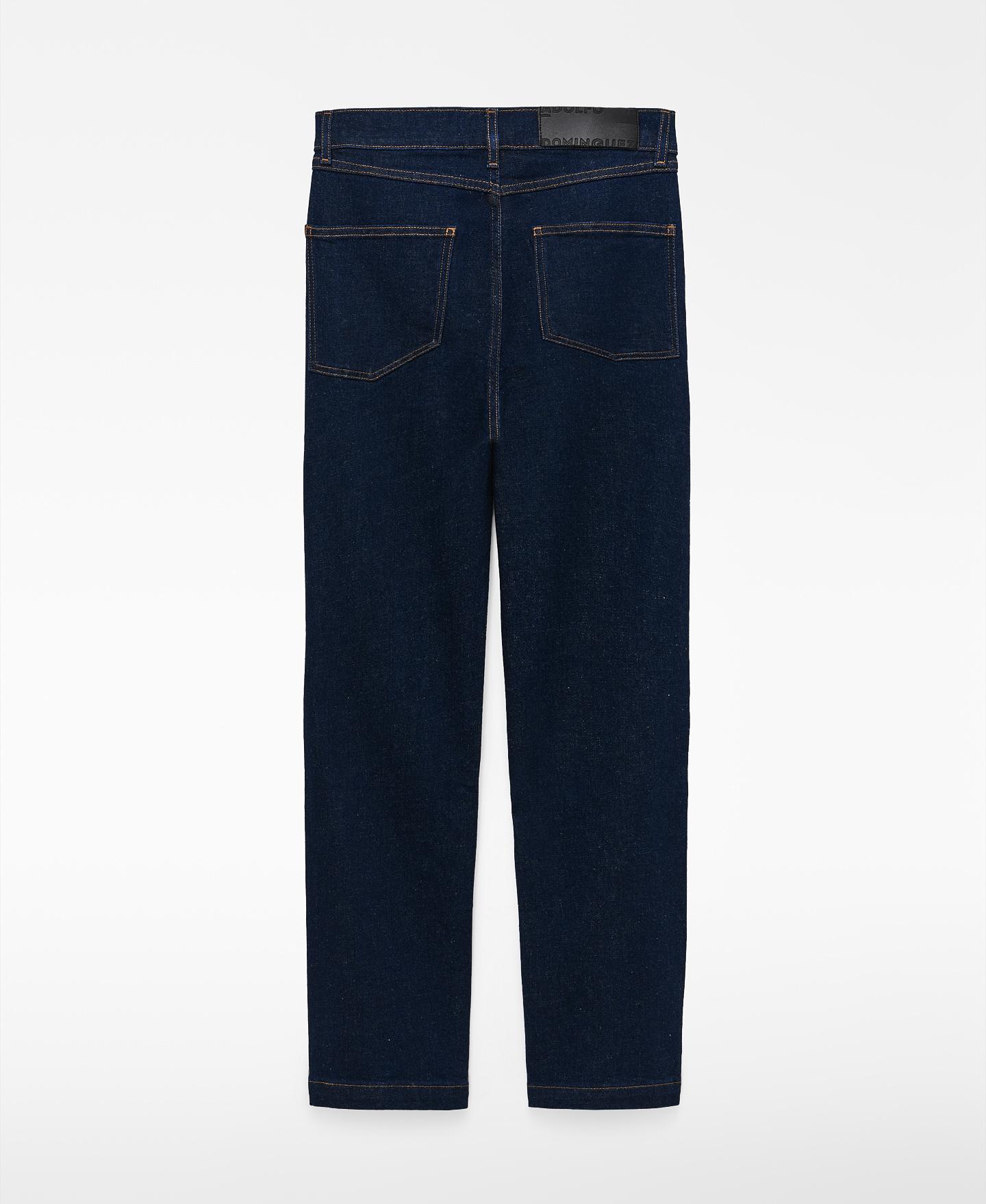 Jeans com Corte a Direito Denim Confort com Cinco Bolsos Azul denim-6