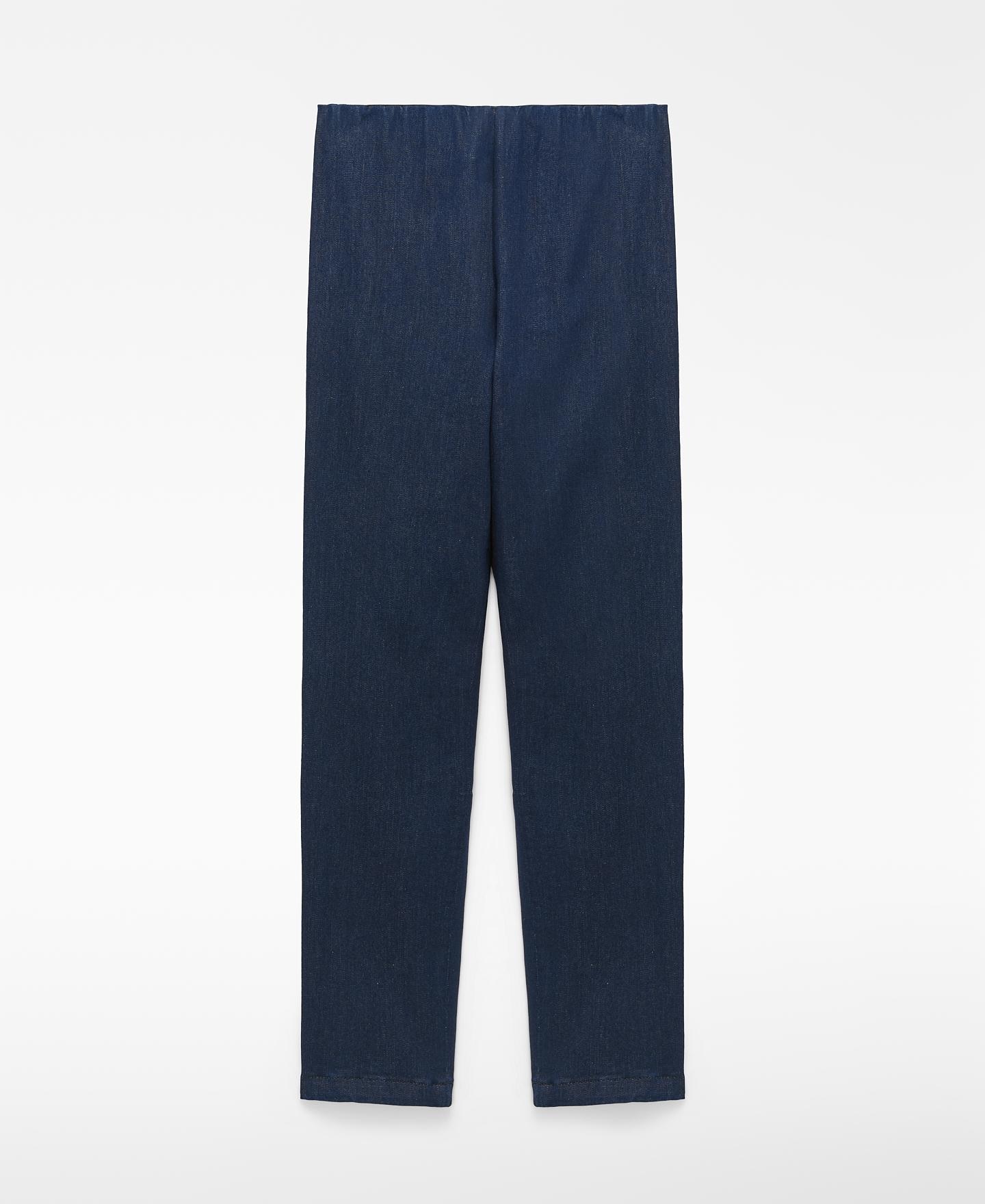 Jeans Skinny Denim com Comprido Pelo Tornozelo Azul denim-5
