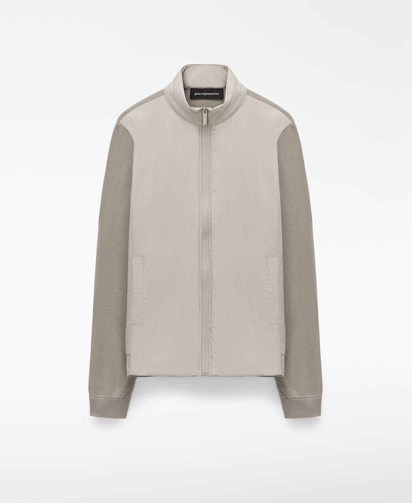 Imagem 0 de Cardigan em Malha e Nylon com Fecho Zip