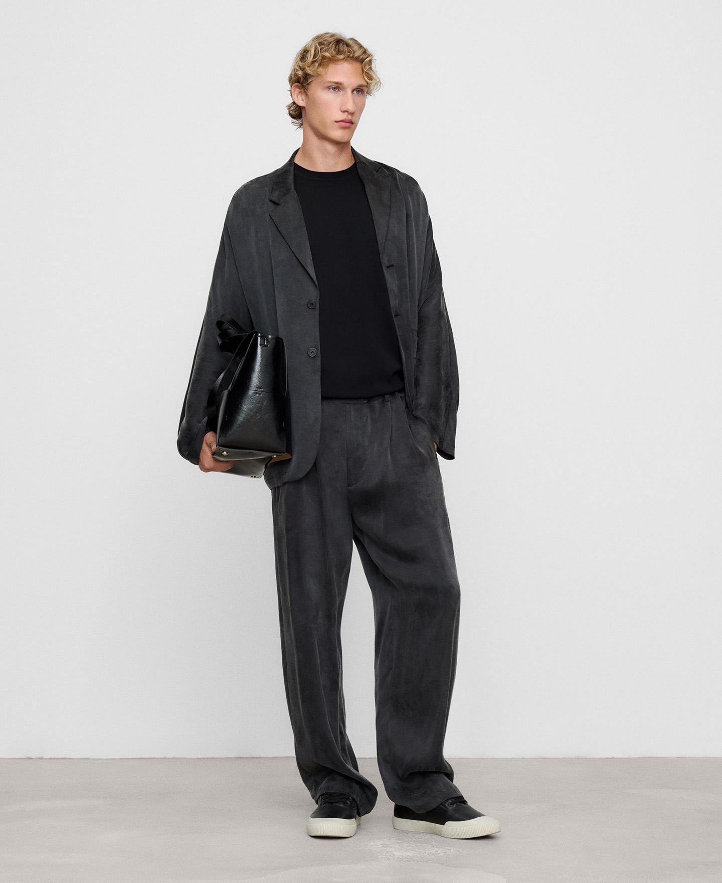 Camisola de Malha com Gola Redonda Preto-2