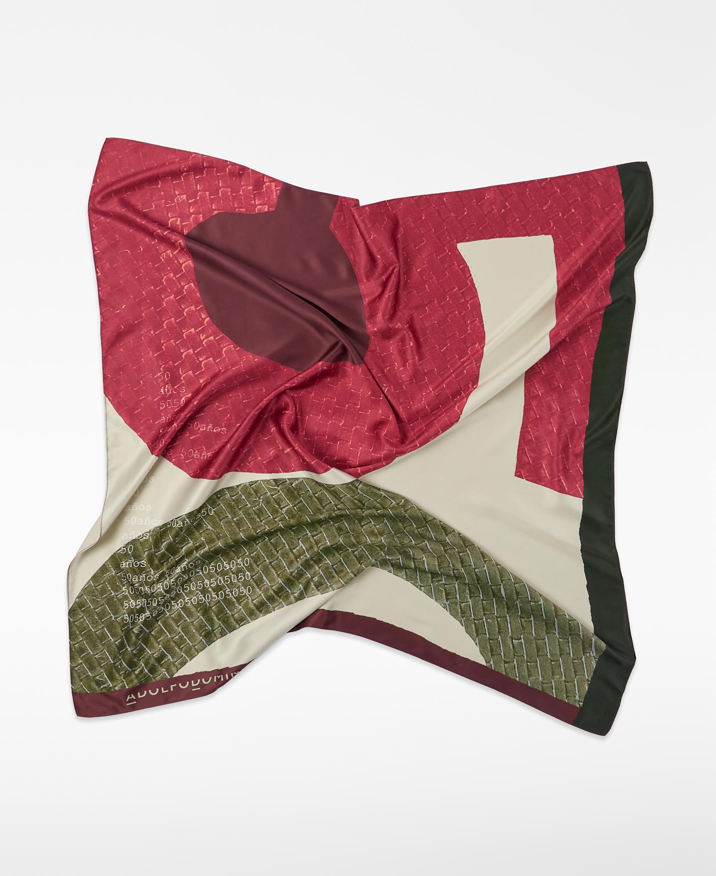 Lenço com Logo Estampado e Bainha a Direito Multicolor-2