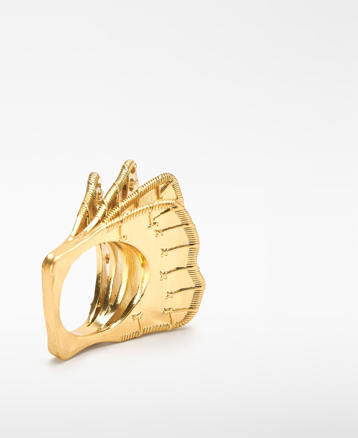 Anel Maxi com Camadas e Relevo Dourado-2