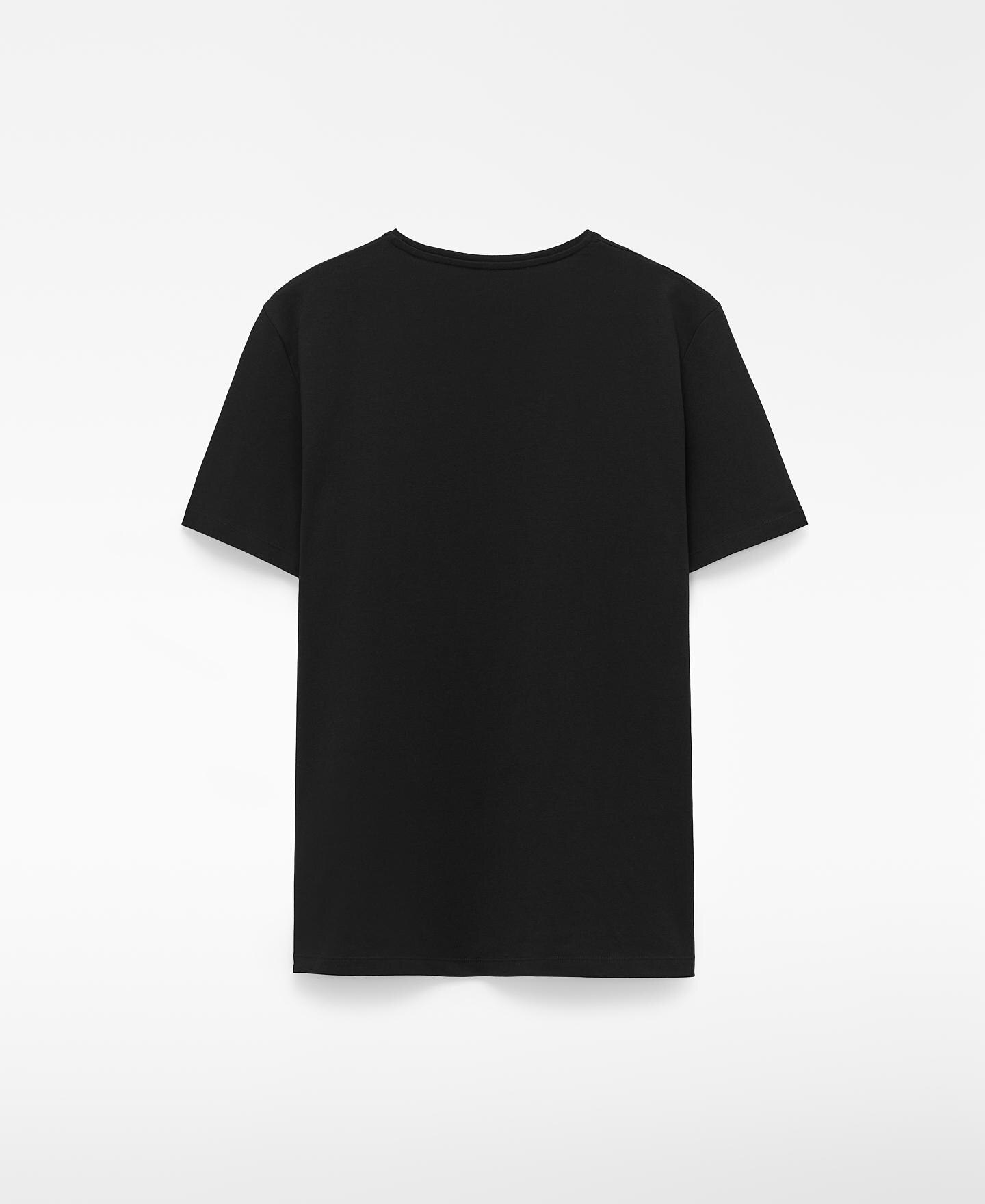 T-shirt de Manga Curta Slim Fit com Algodão Preto-6