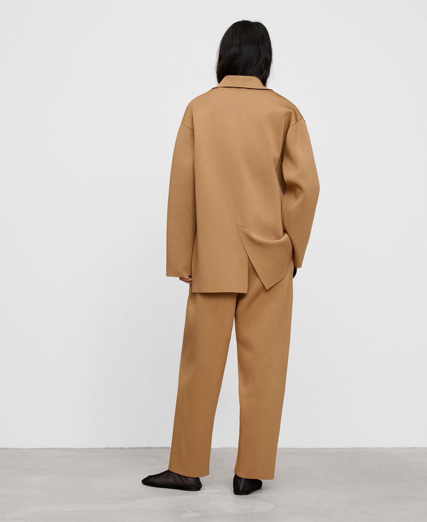 Blazer Sastre de Malha com Ombro Caído Camel-3